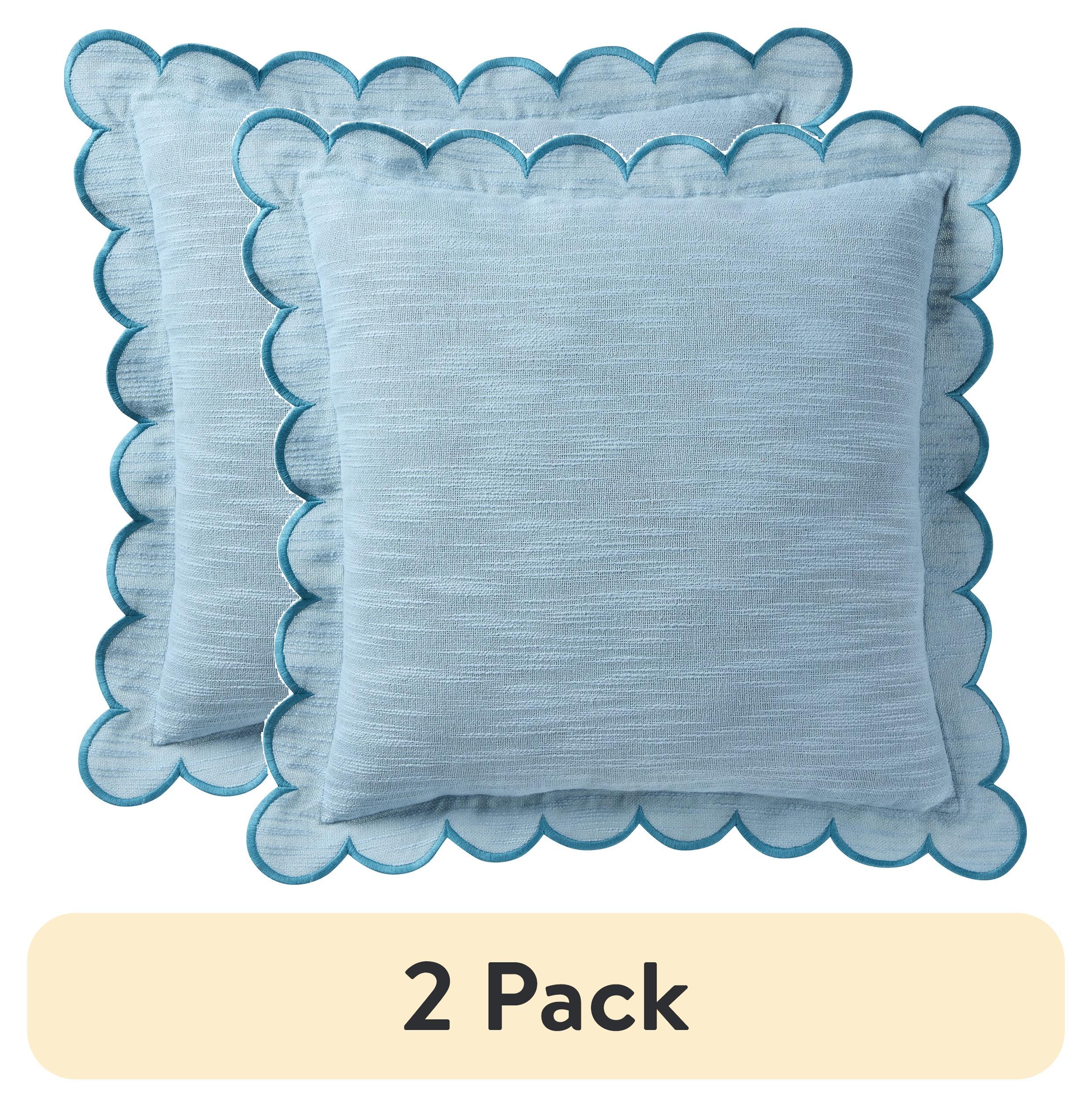 Home Decor Collection 19" x 19" Sage Green Scallop Flange Cotton-Rich Decorate Pillow