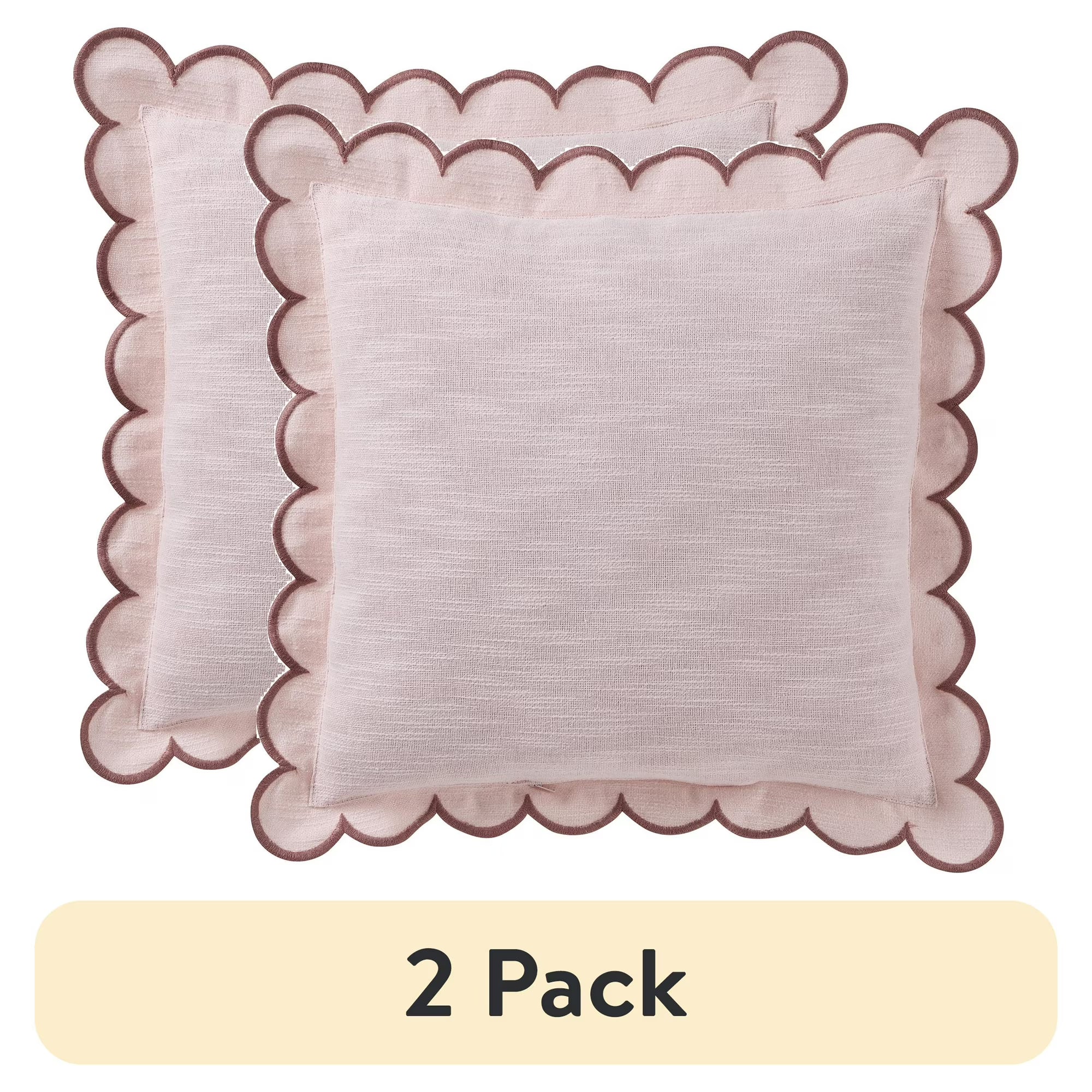 Home Decor Collection 19" x 19" Sage Green Scallop Flange Cotton-Rich Decorate Pillow