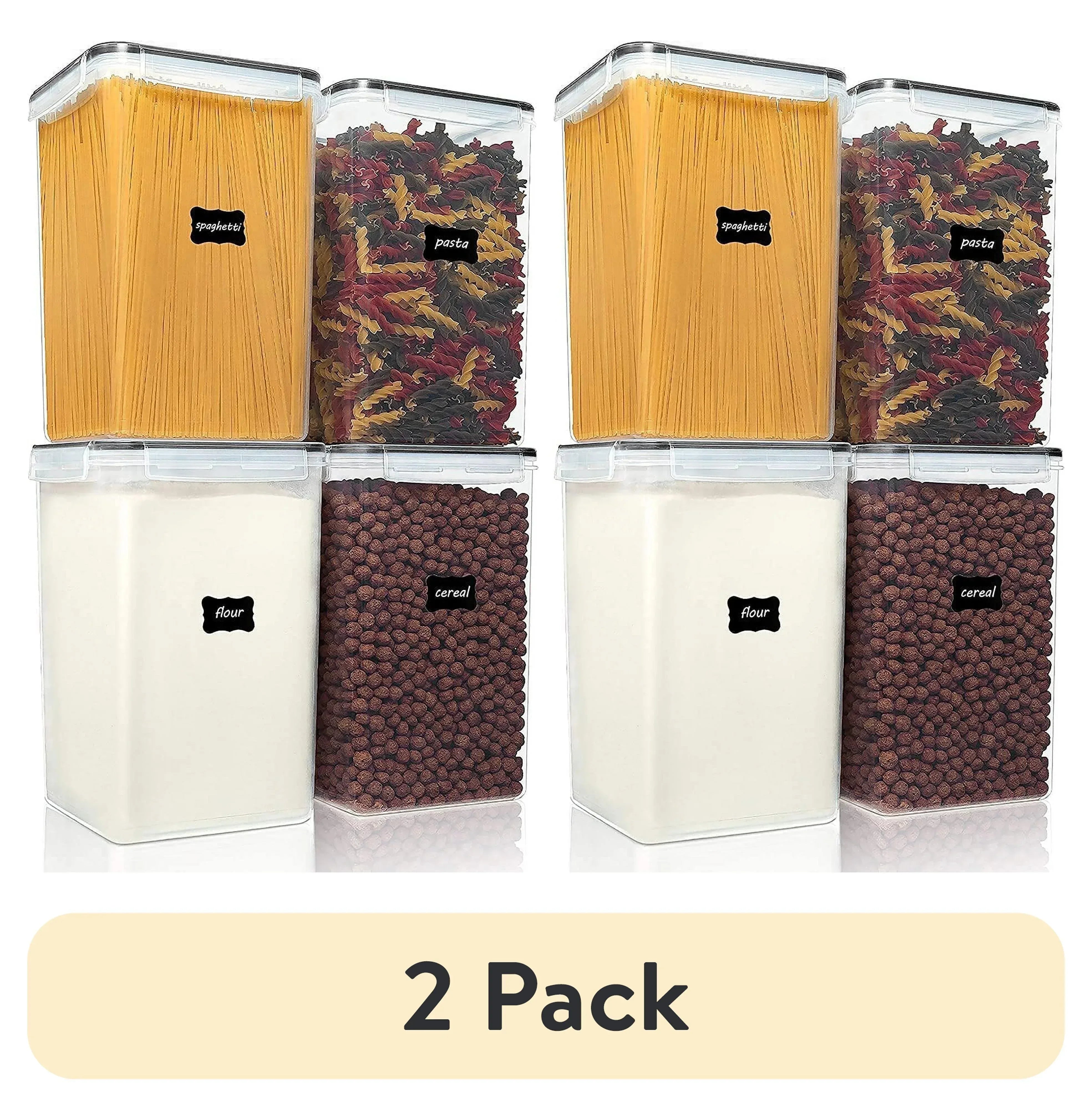 Vtopmart Airtight Storage Canisters for Flour, Sugar, 2 Pcs Large Food Storage Containers, 6.5L /219.79fl oz