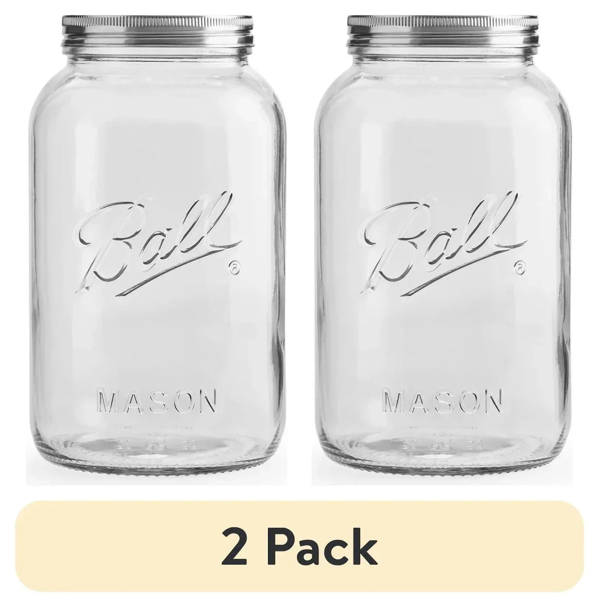 Ball Gallon Mason Jar with Stainless Steel Lid, Airtight Glass Storage Container with Lid, Extra Large Ball Jar for Flour, Sugar, Dog Treats, and Pantry Organization