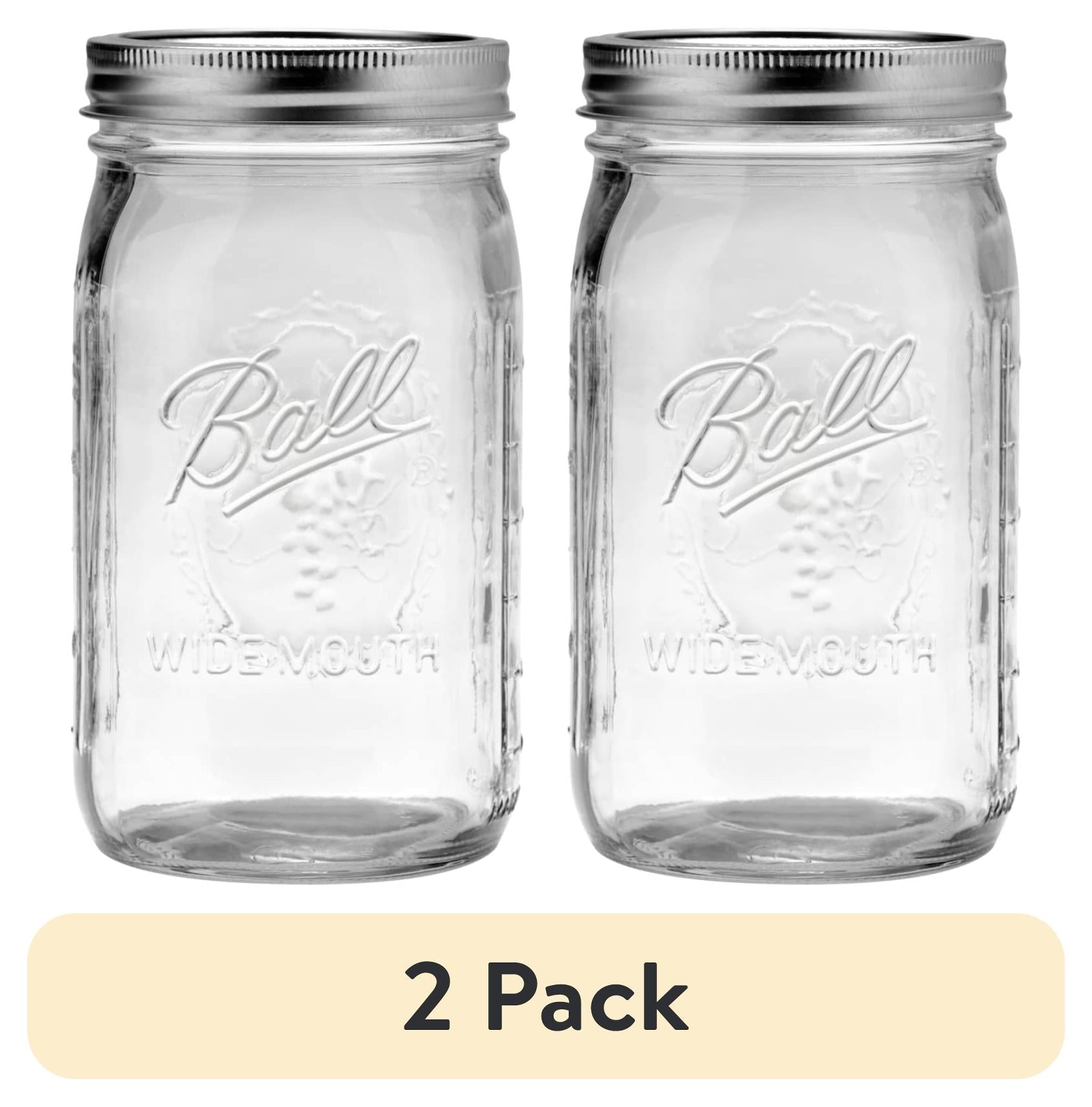 Ball Glass Mason Jar with Lid & Band, Wide Mouth, 32 oz, Single Jar, 1 Count