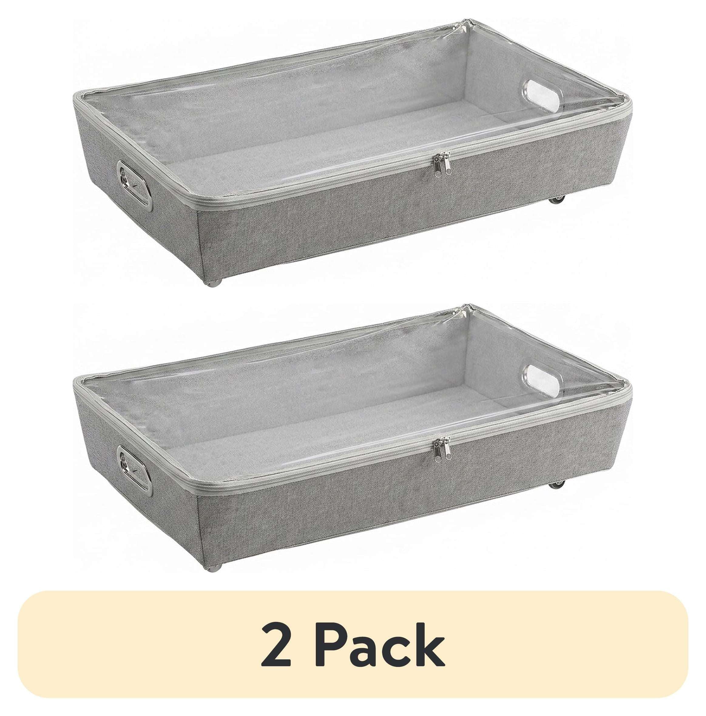 Better Homes & Gardens Under the Bed Rolling Storage Organizer Bin with Zipper for Sorting Shoes and Clothing, Gray