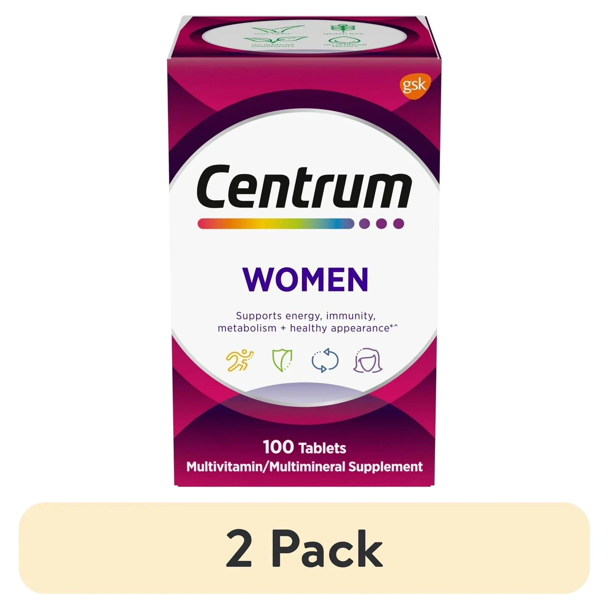 Centrum Women Multivitamin With Vitamins A, B, C, D3 & E With Iron, 100 Count