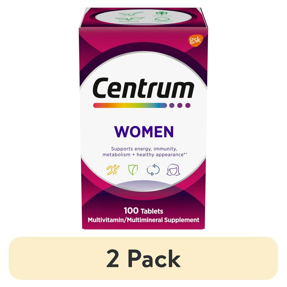 Centrum Women Multivitamin With Vitamins A, B, C, D3 & E With Iron, 100 Count - USA MEGA SHOP