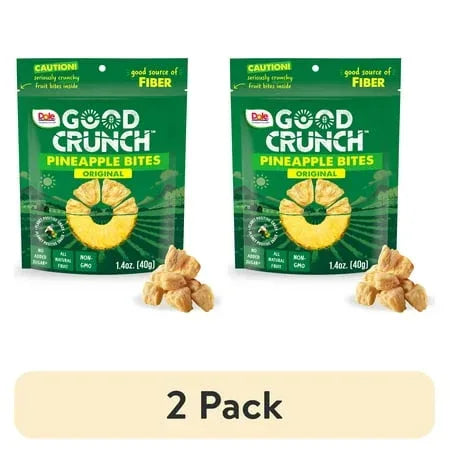Dole Good Crunch Original Pineapple Bites, Made with All Natural Fruit, 1.4 oz
