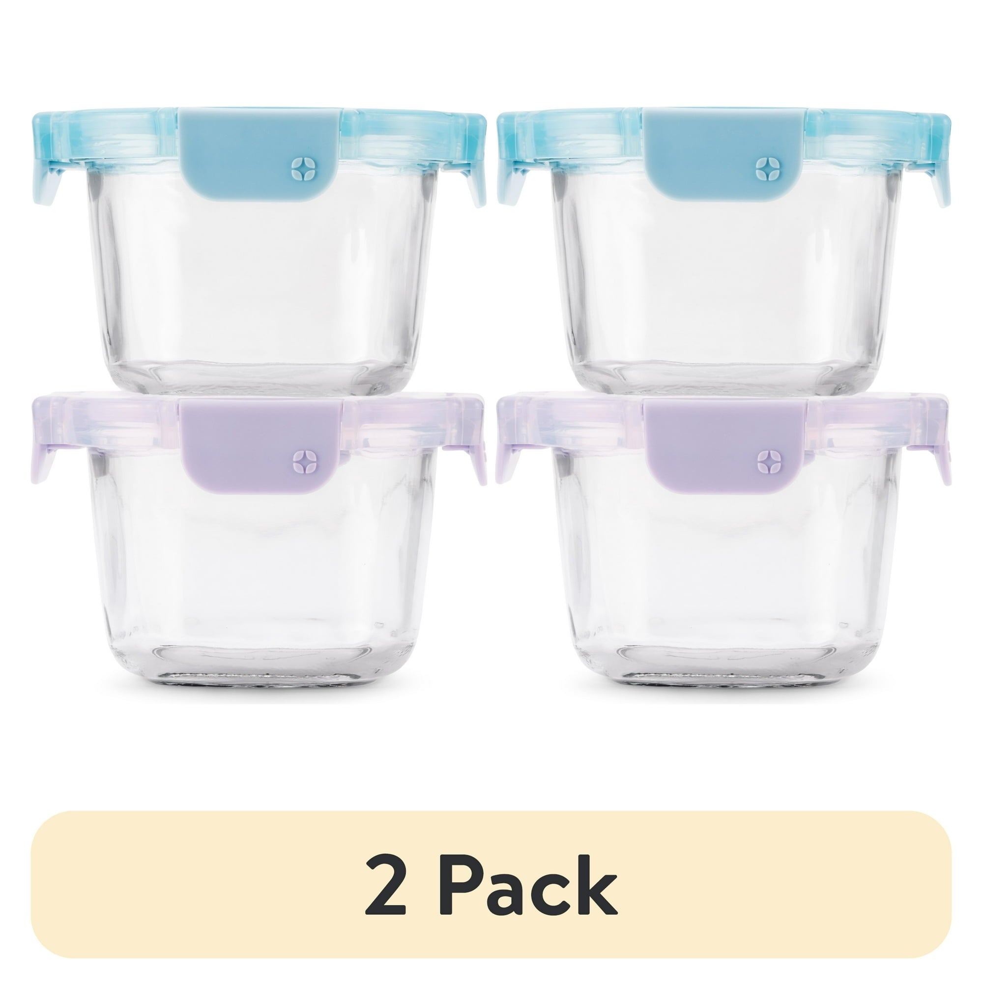 Ello Color Lock Clear Glass Leak-Proof Food Storage Container (2 Count)