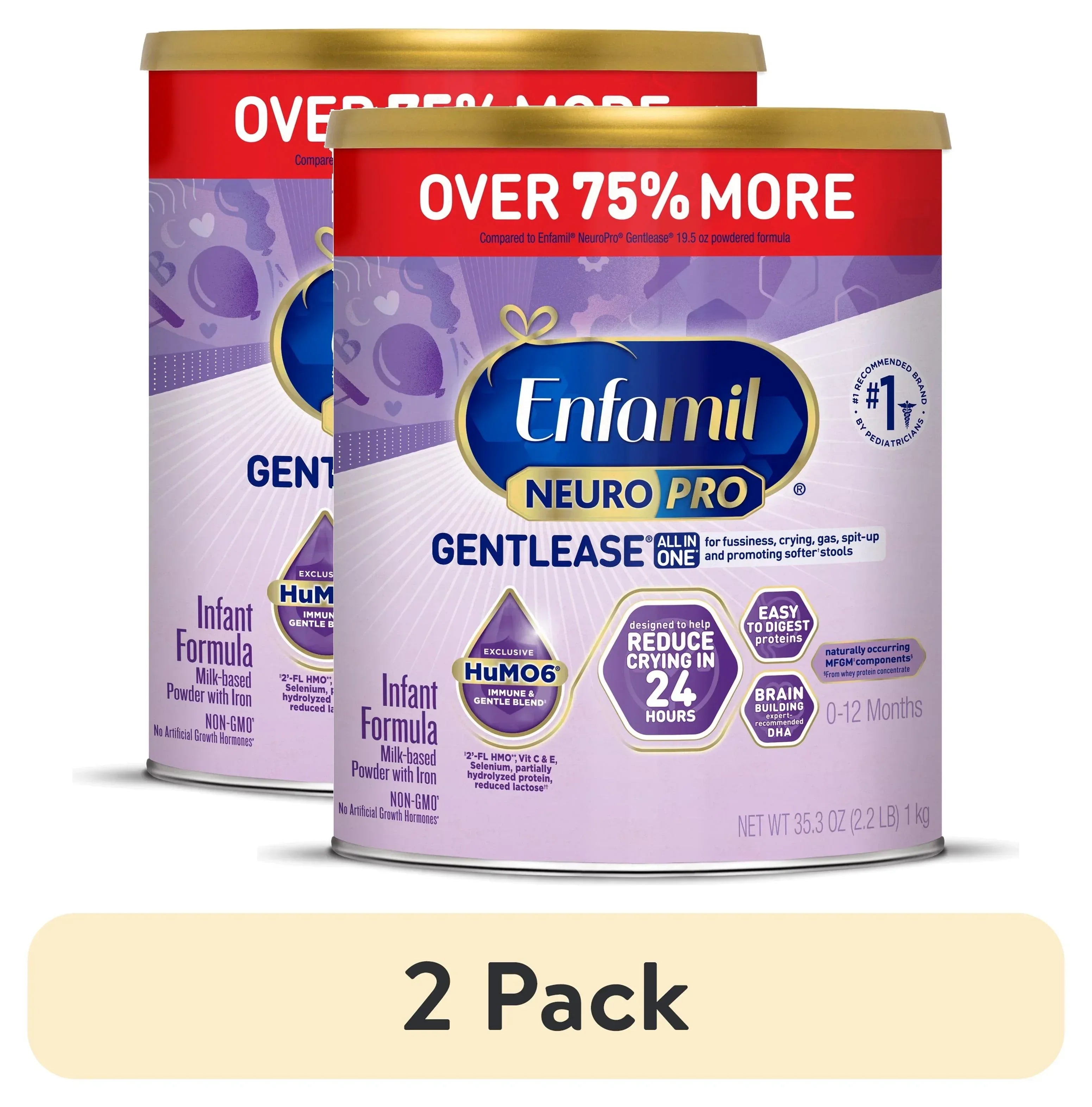 Enfamil NeuroPro Gentlease Baby Formula for Easing Fussiness, Gas, Spit-up in 24 Hrs, 35.3 Oz XL Value Can