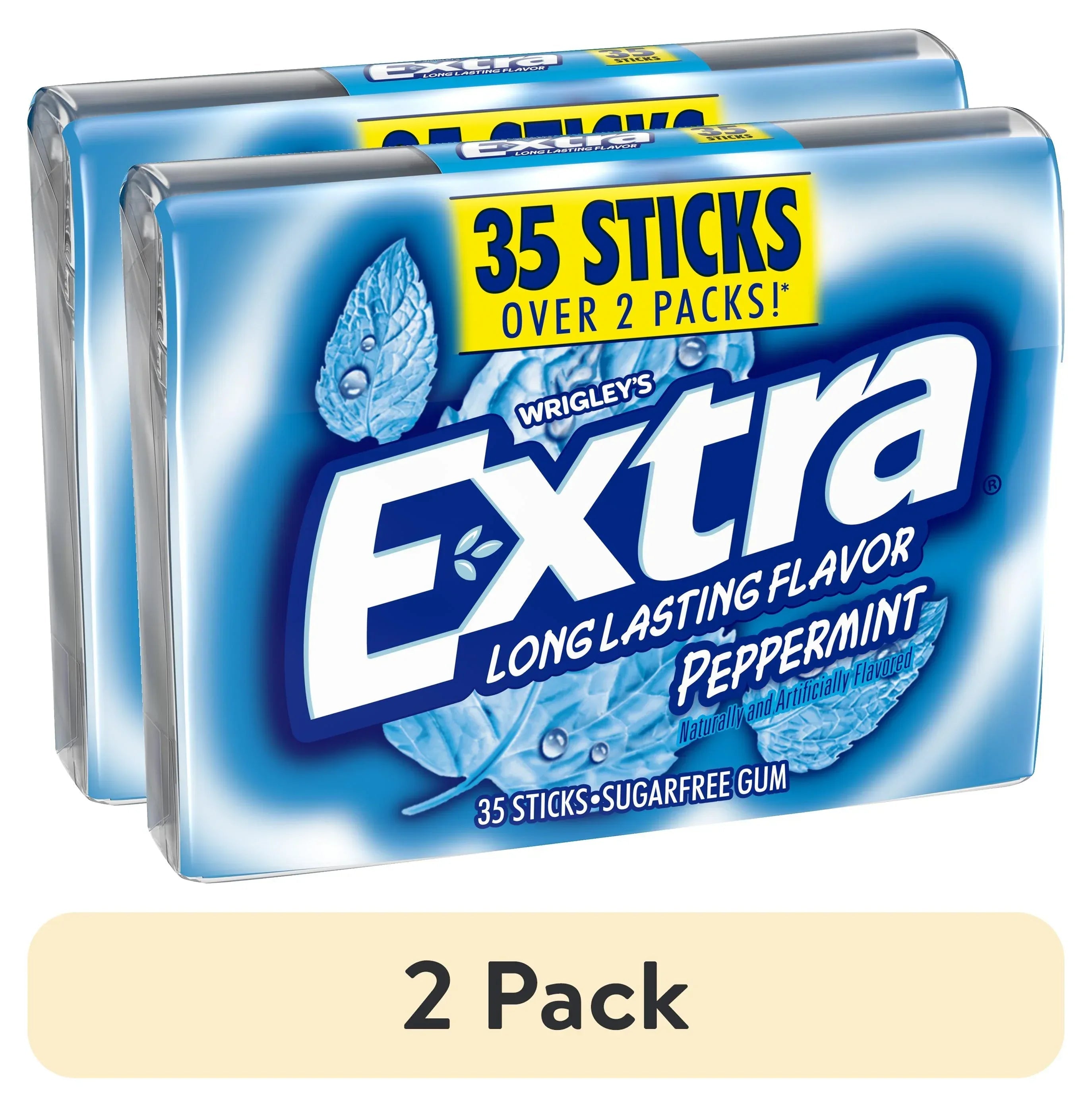 Extra Gum Peppermint Sugar Free Chewing Gum, Single Pack - 15 Stick