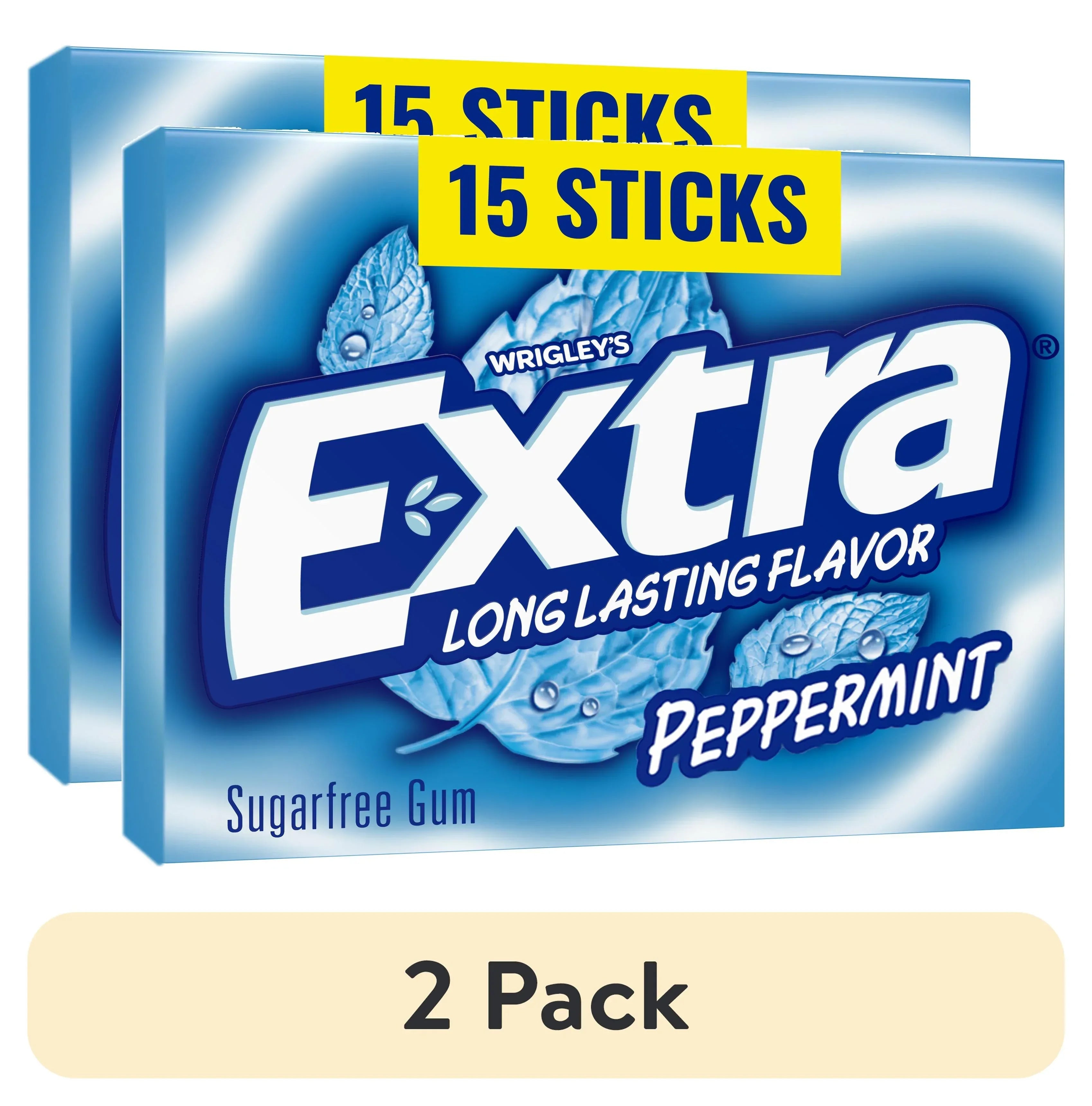 Extra Gum Peppermint Sugar Free Chewing Gum, Single Pack - 15 Stick