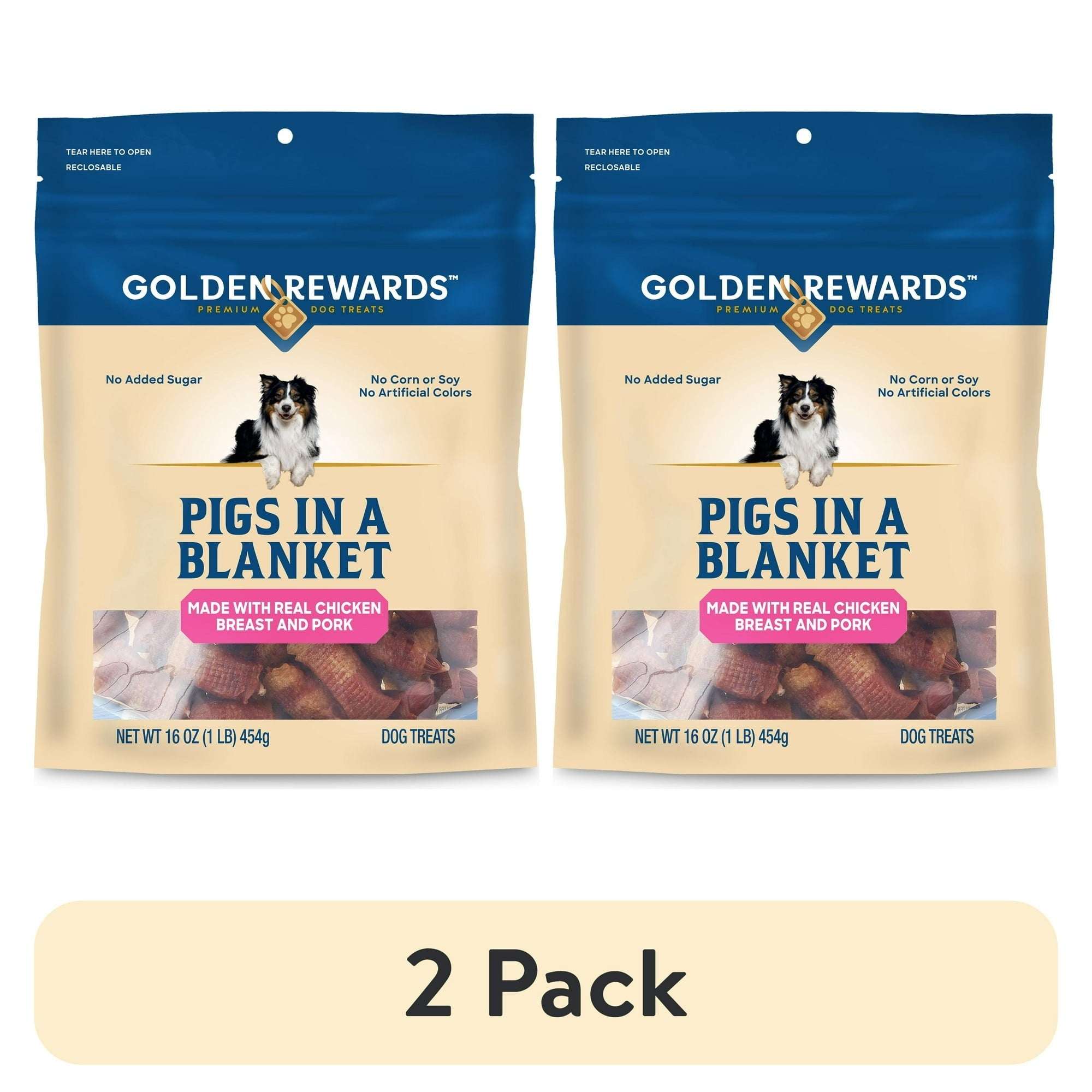 Golden Rewards Air- Dried Jerky Treats Pigs in a Blanket for Dogs, 16 oz