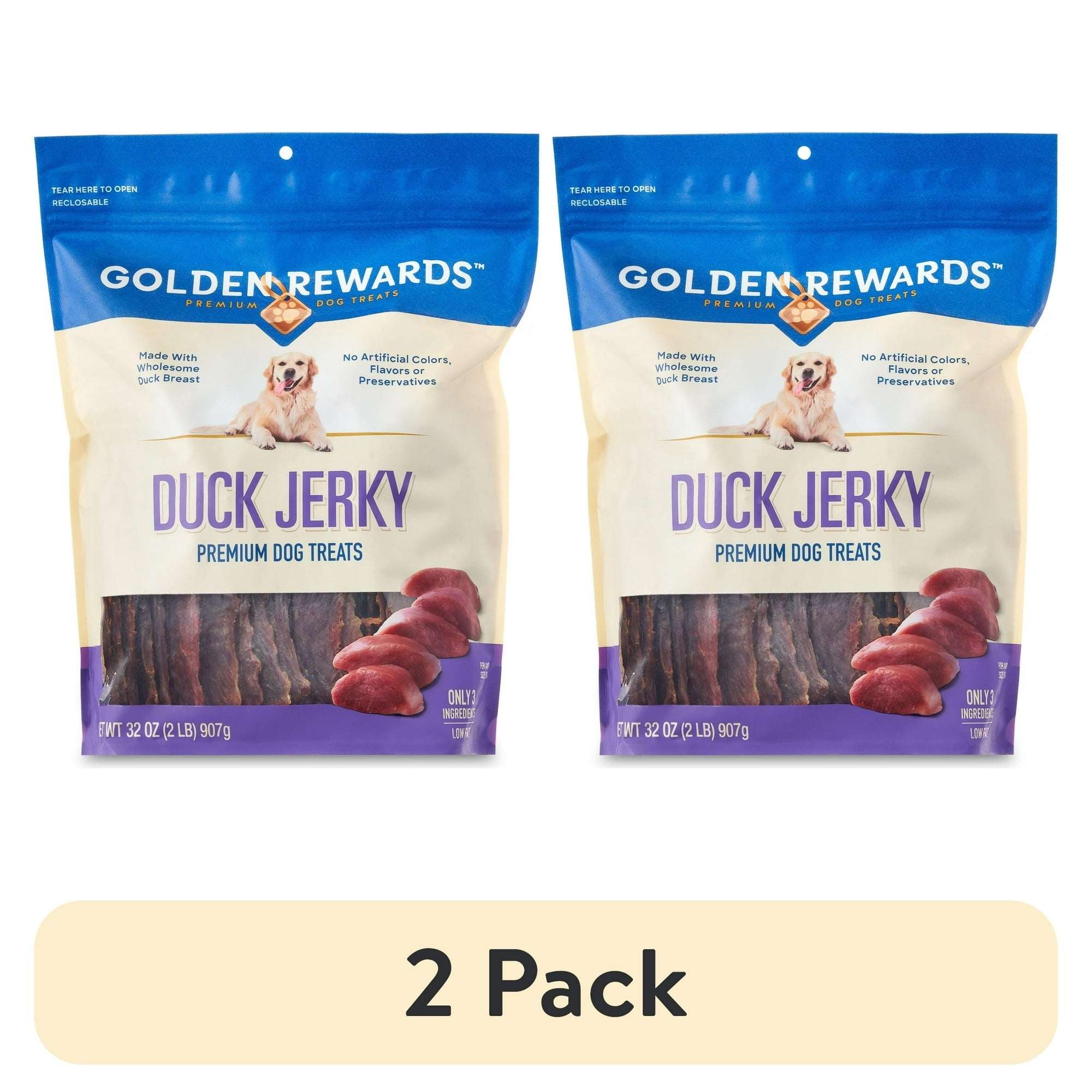 Golden Rewards Duck Jerky Premium Treats for Dogs
