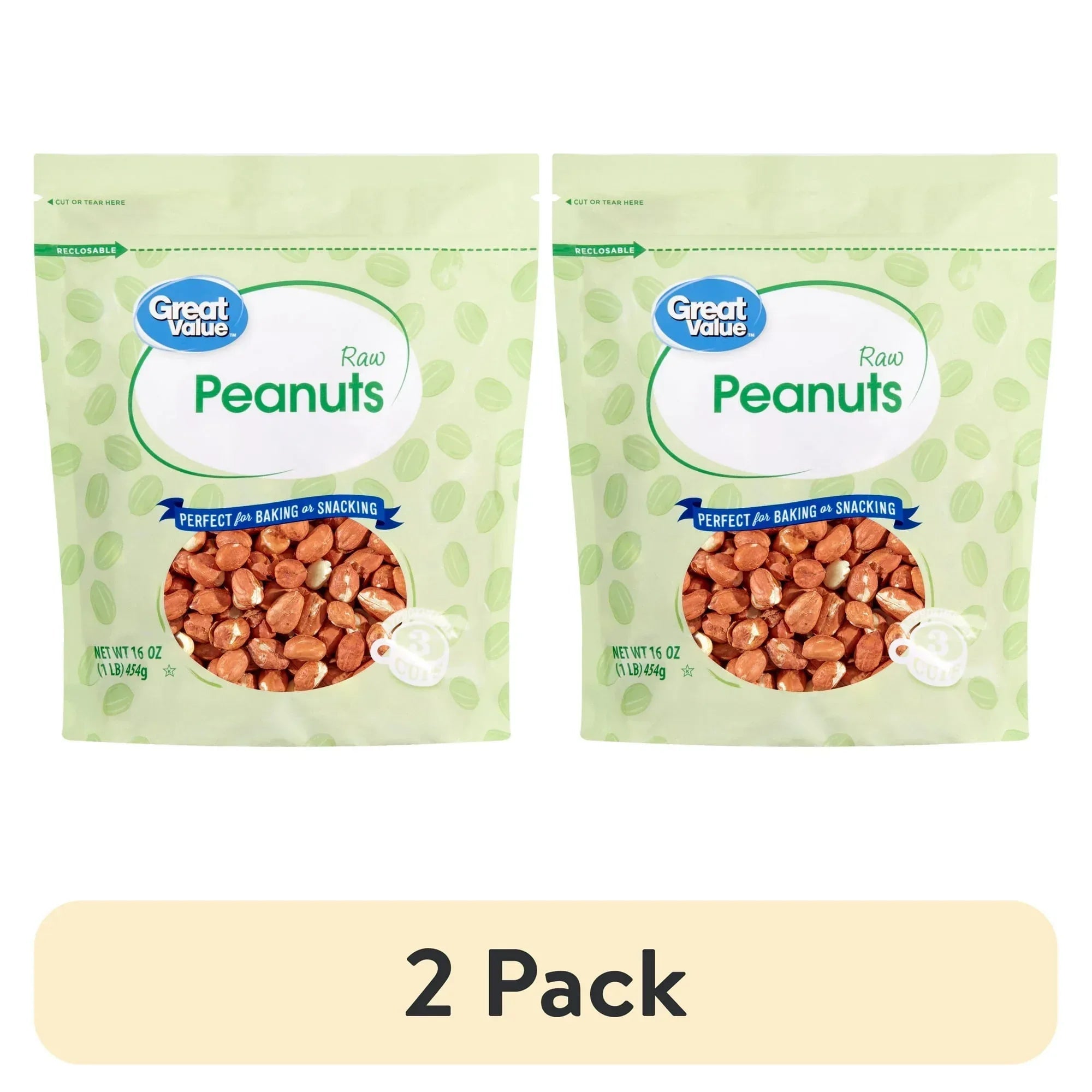 Great Value Raw Peanuts, 16 oz
