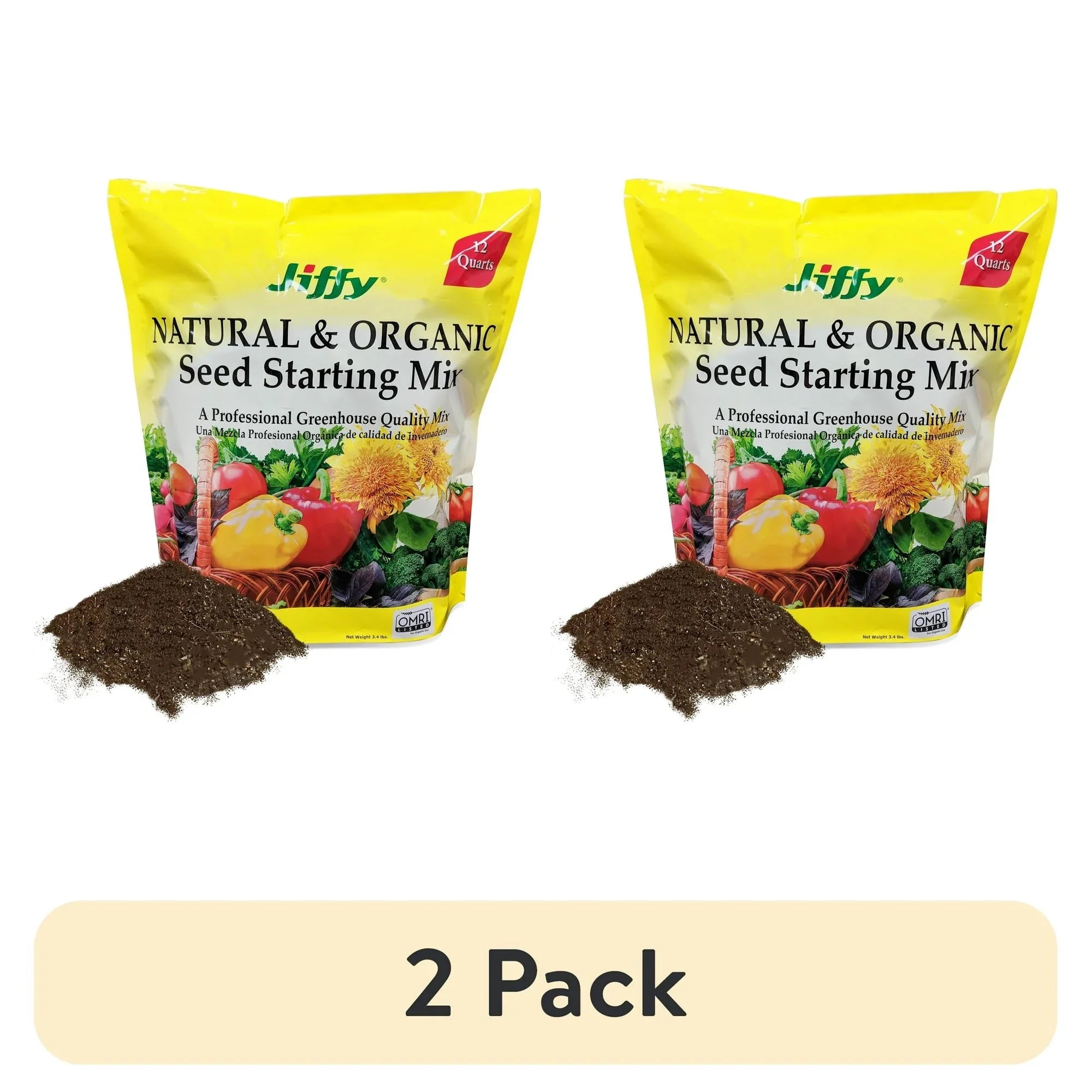 Jiffy Natural & Organic Seed Starter Mix, 12 QT, Garden Soil