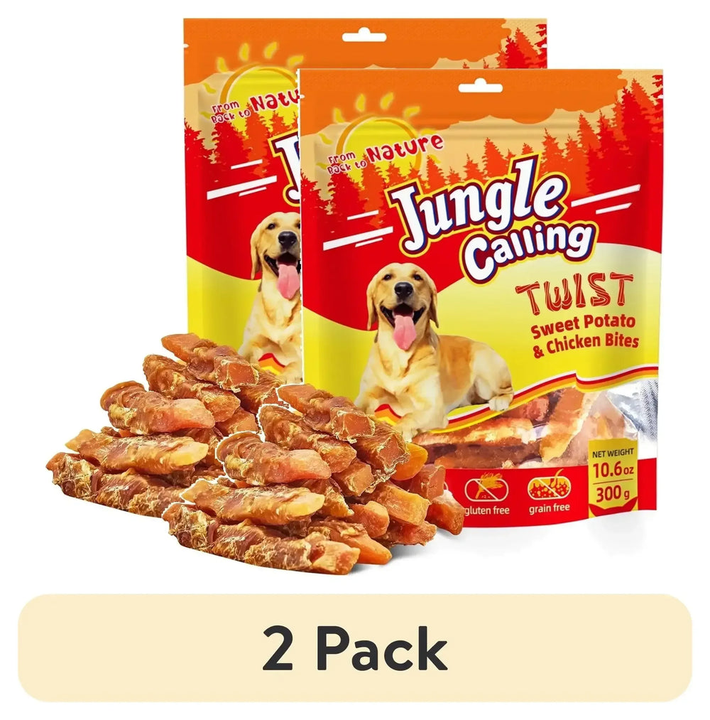 Jungle Calling Dog Treats, Chicken Wrapped Sweet Potato, Gluten and Grain Free, Chewy Dog Bites for Balanced Nutrition, 10.6 oz - USA MEGA SHOP