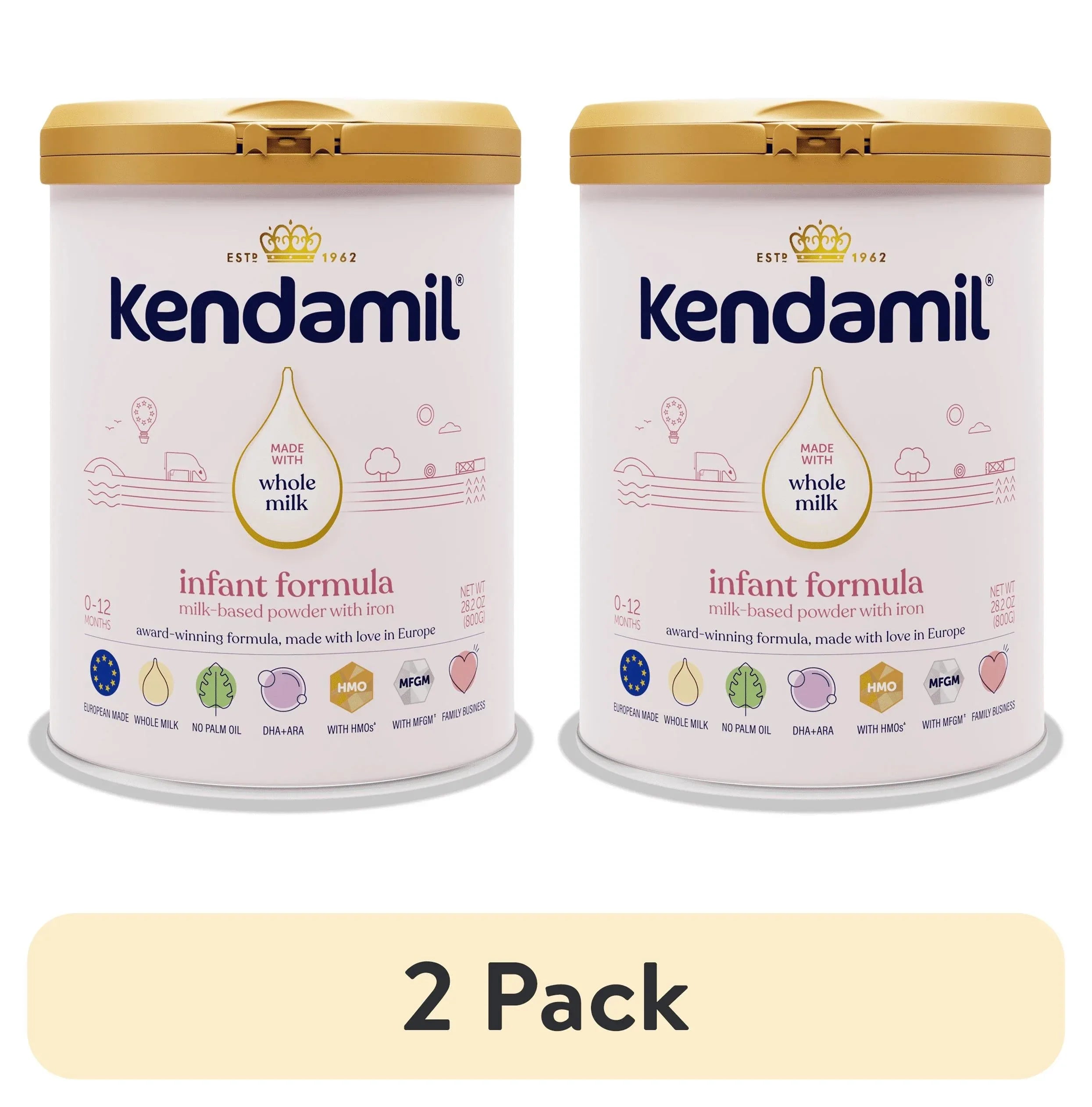 Kendamil European Whole Milk Classic Infant Formula Powder with HMOs, Prebiotics & DHA, 28.2 oz - USA MEGA SHOP