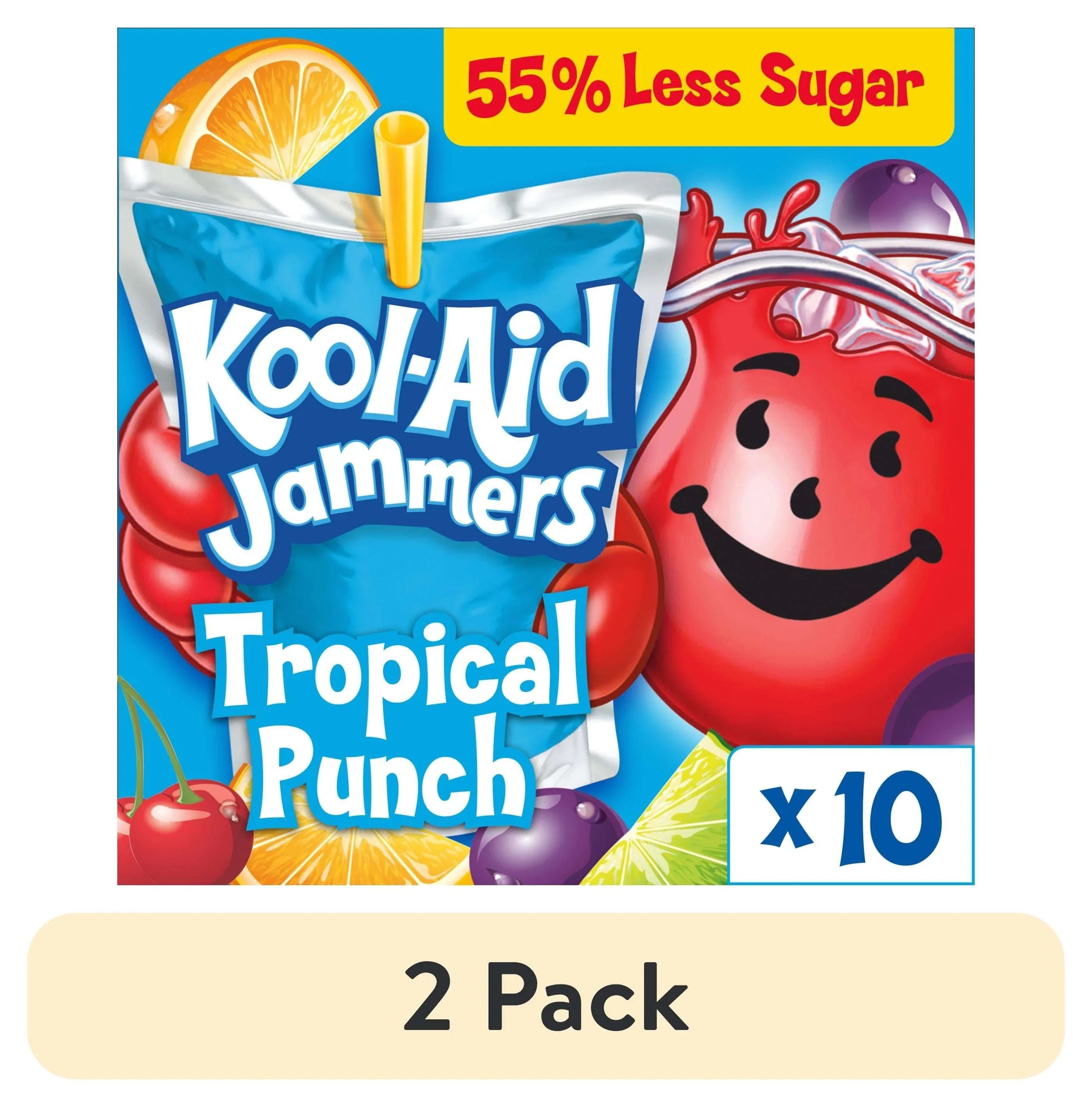 Kool-Aid Jammers Tropical Punch Flavored Drink, 10 ct Box, 6 fl oz Pouches
