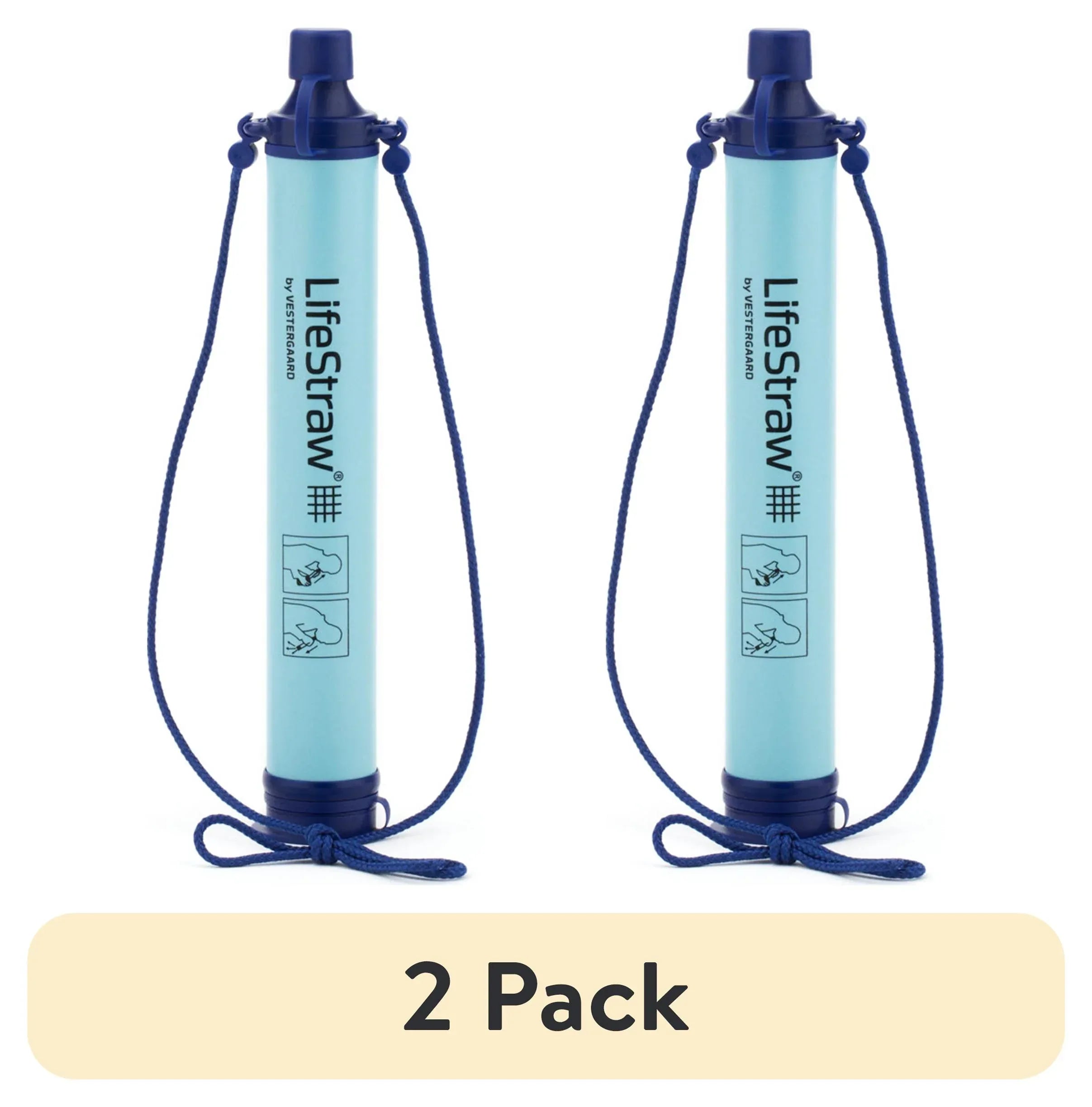 Lifestraw Personal Water Filter for Travel, Hiking, Camping and Survival - Blue