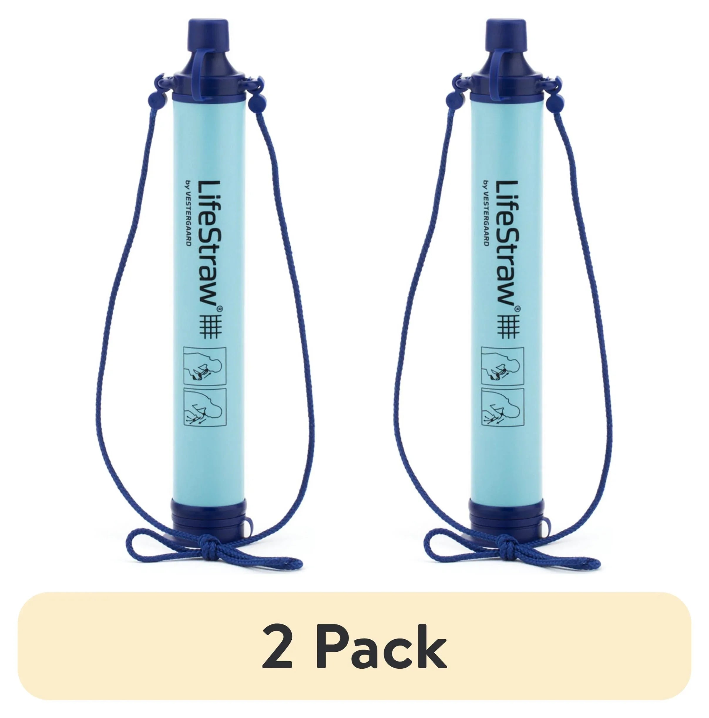 Lifestraw Personal Water Filter for Travel, Hiking, Camping and Survival - Blue - USA MEGA SHOP