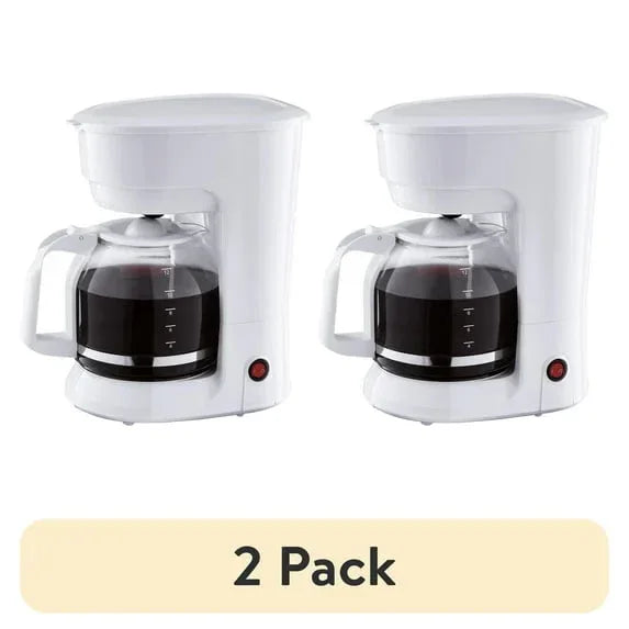 Mainstays 12 Cup Coffee Maker, 1.8 Liter Capacity, White, New Condition, Medium Roast Type