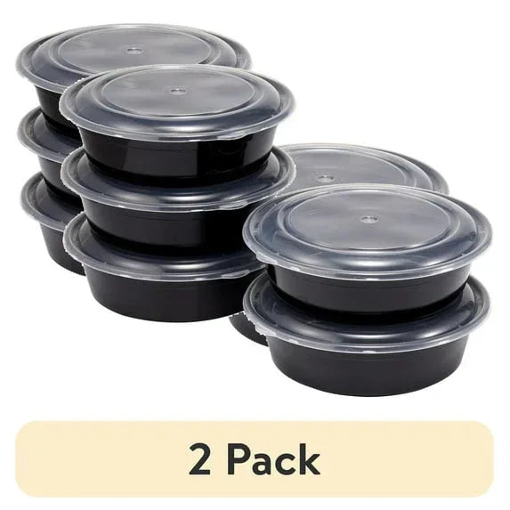 Mainstays 1L Round Meal Prep Food Storage Container, 5 Pack