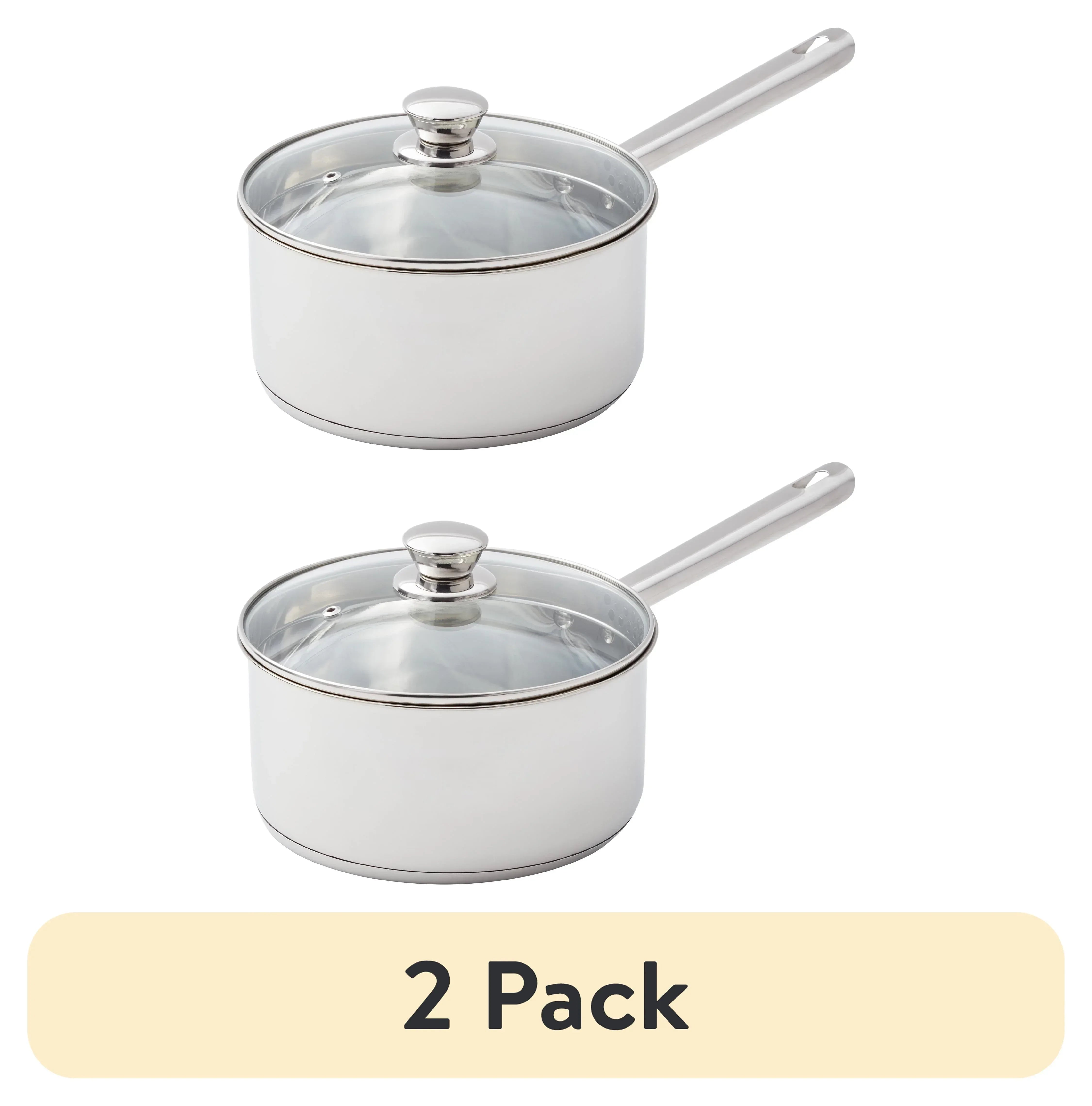 Mainstays 3 qt Induction Compatible Stainless Steel Saucepan with Lid