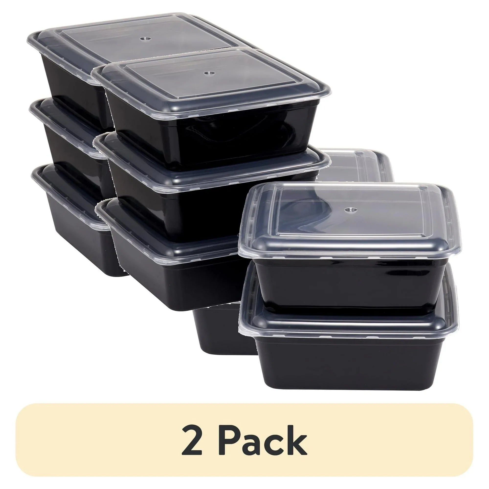 Mainstays 8 Cup Tall Square Meal Prep Food Storage Container, 5 Pack - USA MEGA SHOP