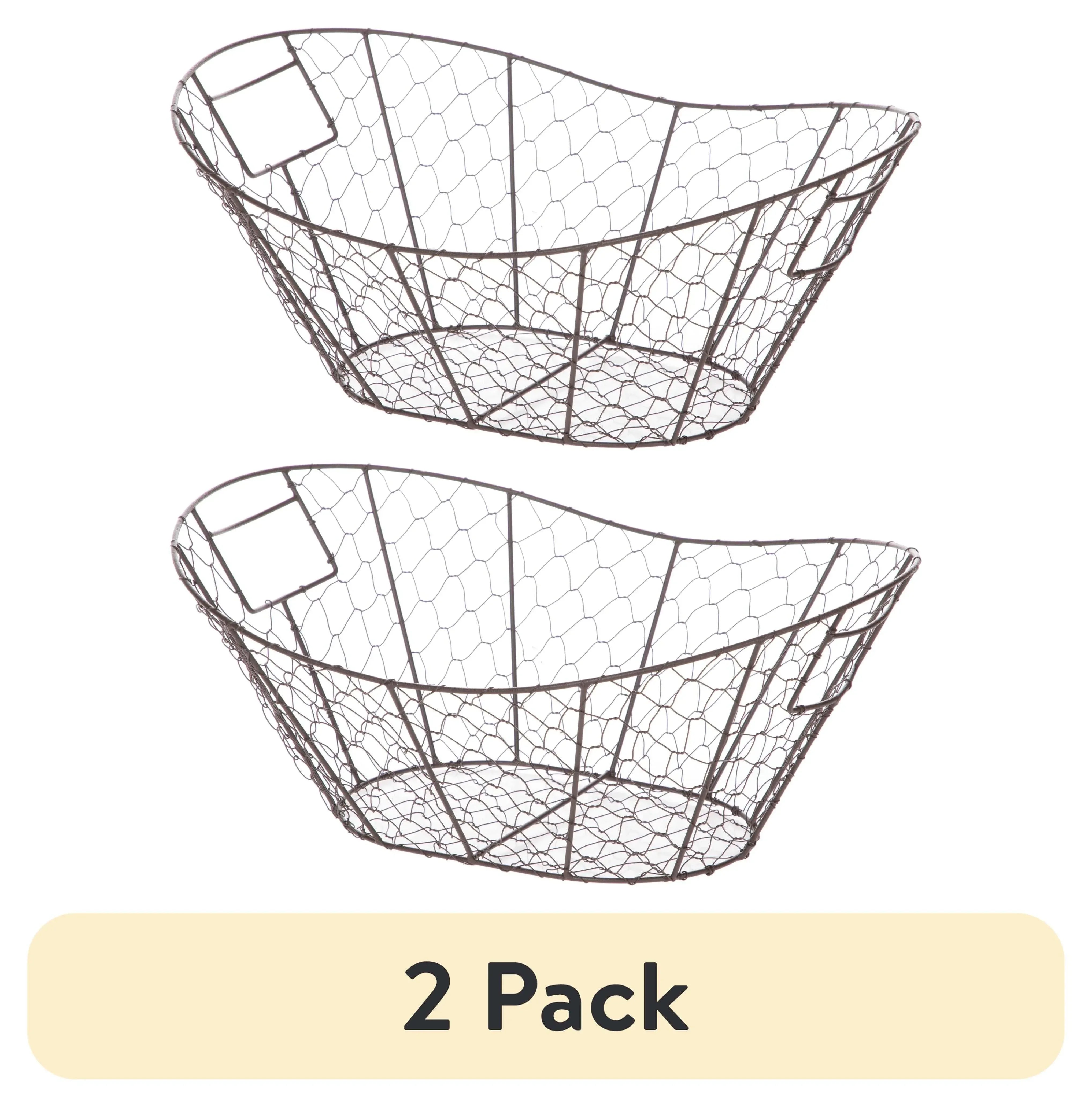 Mainstays Chicken Wire Decorative Storage Basket with Handles - USA MEGA SHOP