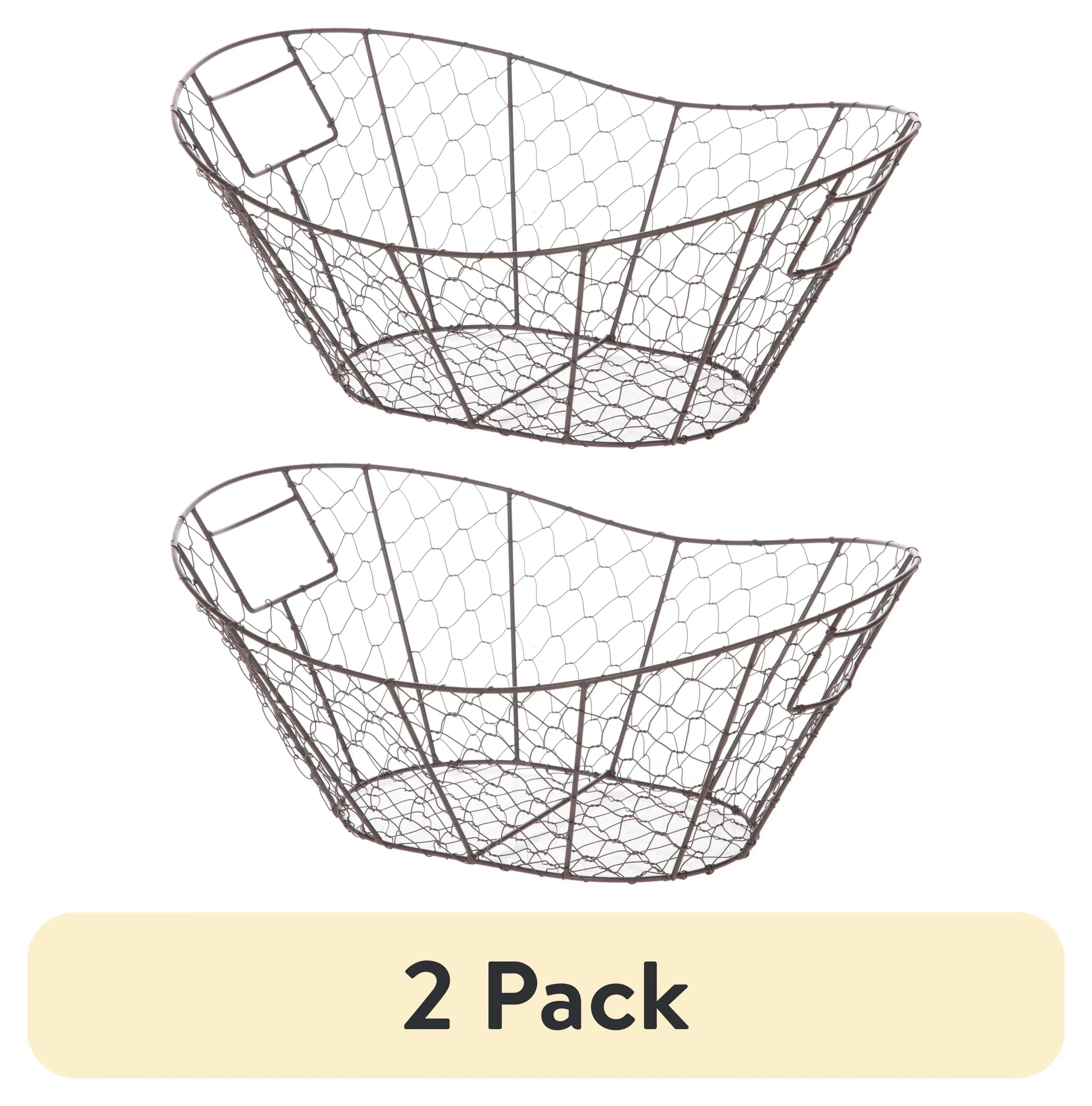 Mainstays Chicken Wire Decorative Storage Basket with Handles