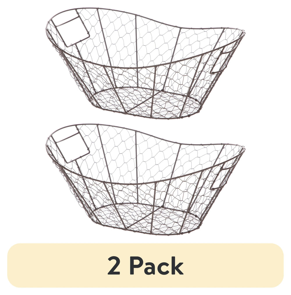 Mainstays Chicken Wire Decorative Storage Basket with Handles - USA MEGA SHOP