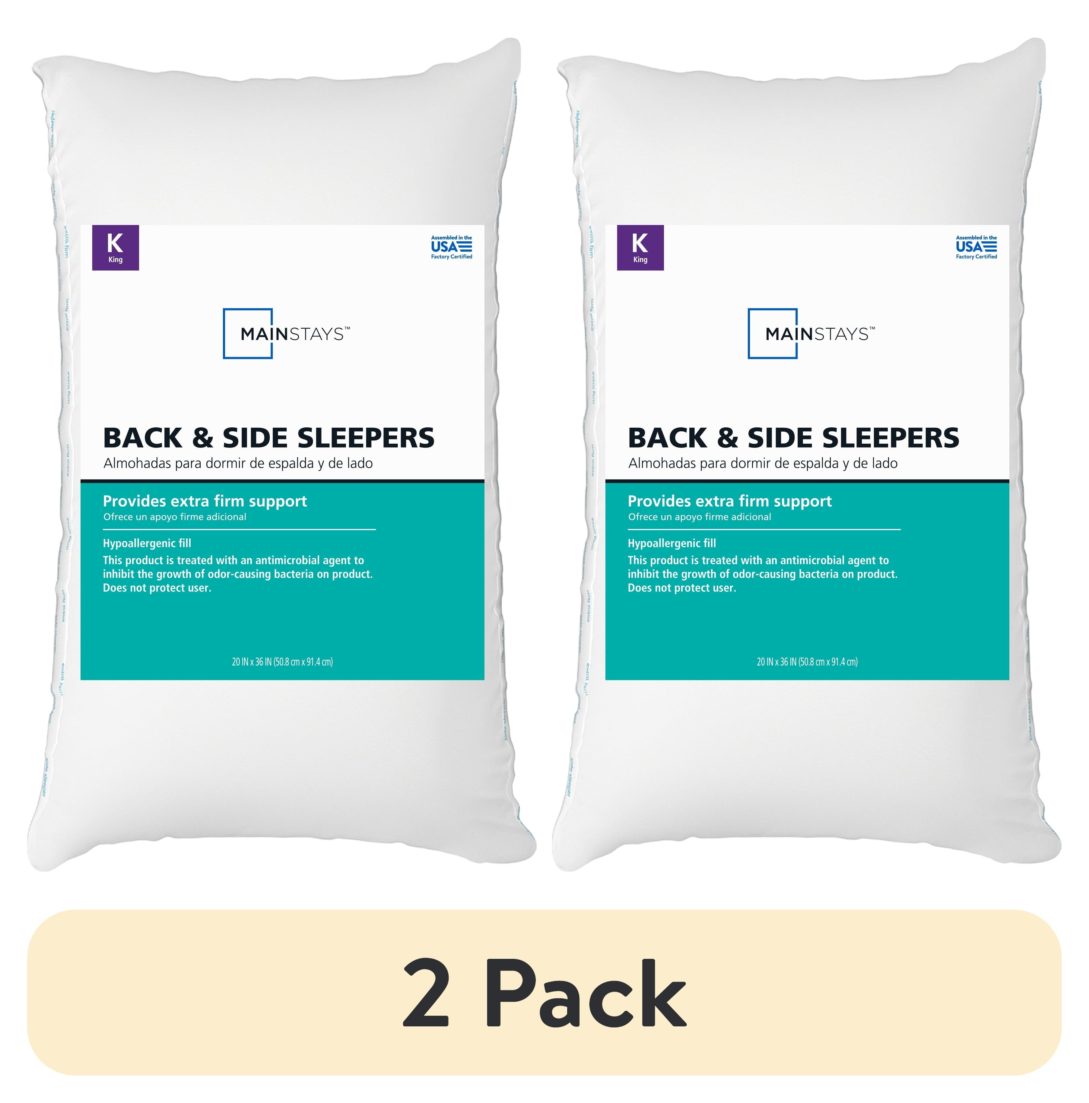 Mainstays Back & Side Sleeper Bed Pillow, King - Extra Firm Support