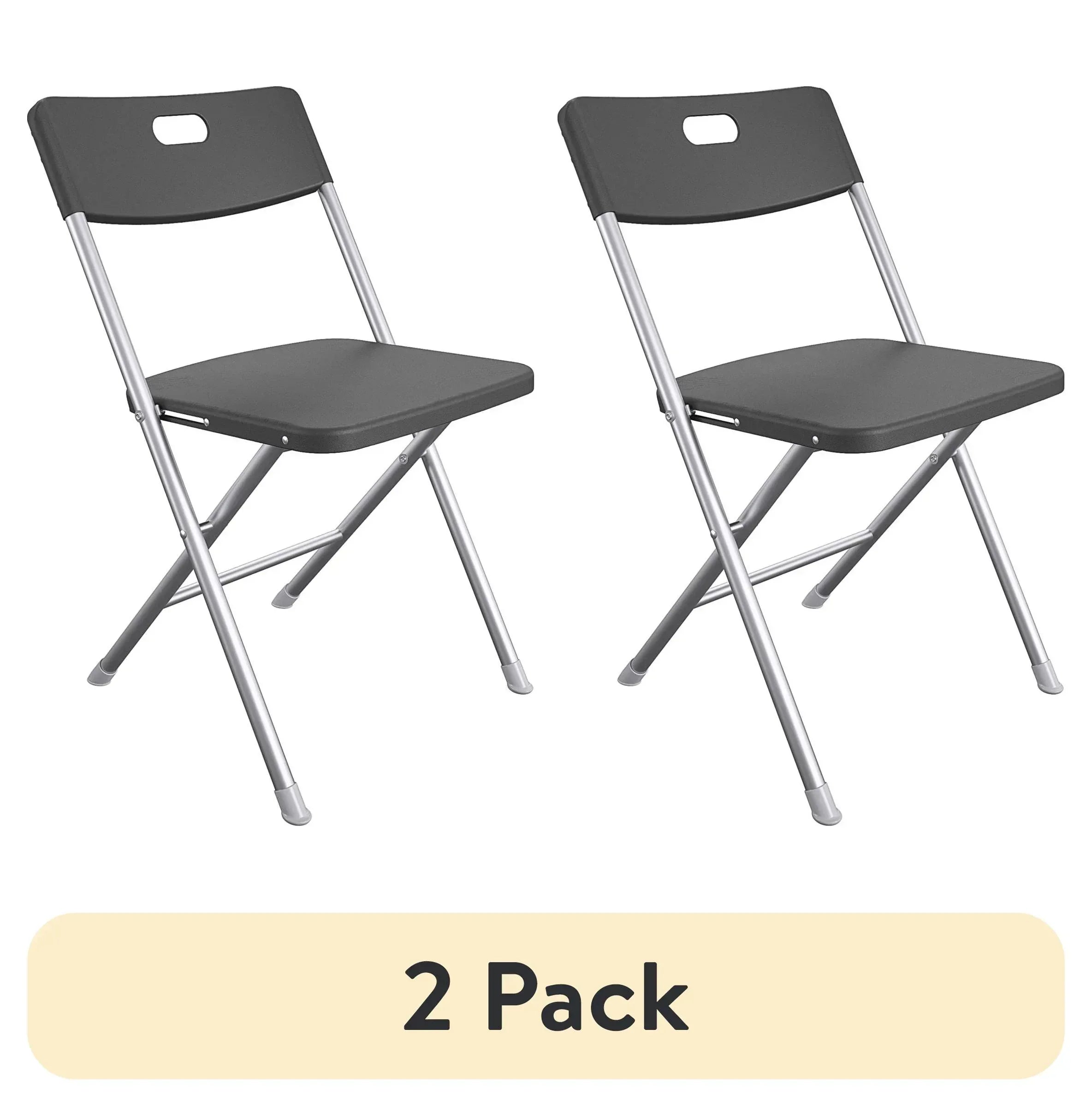 Mainstays Resin Seat & Back Folding Chair, Black