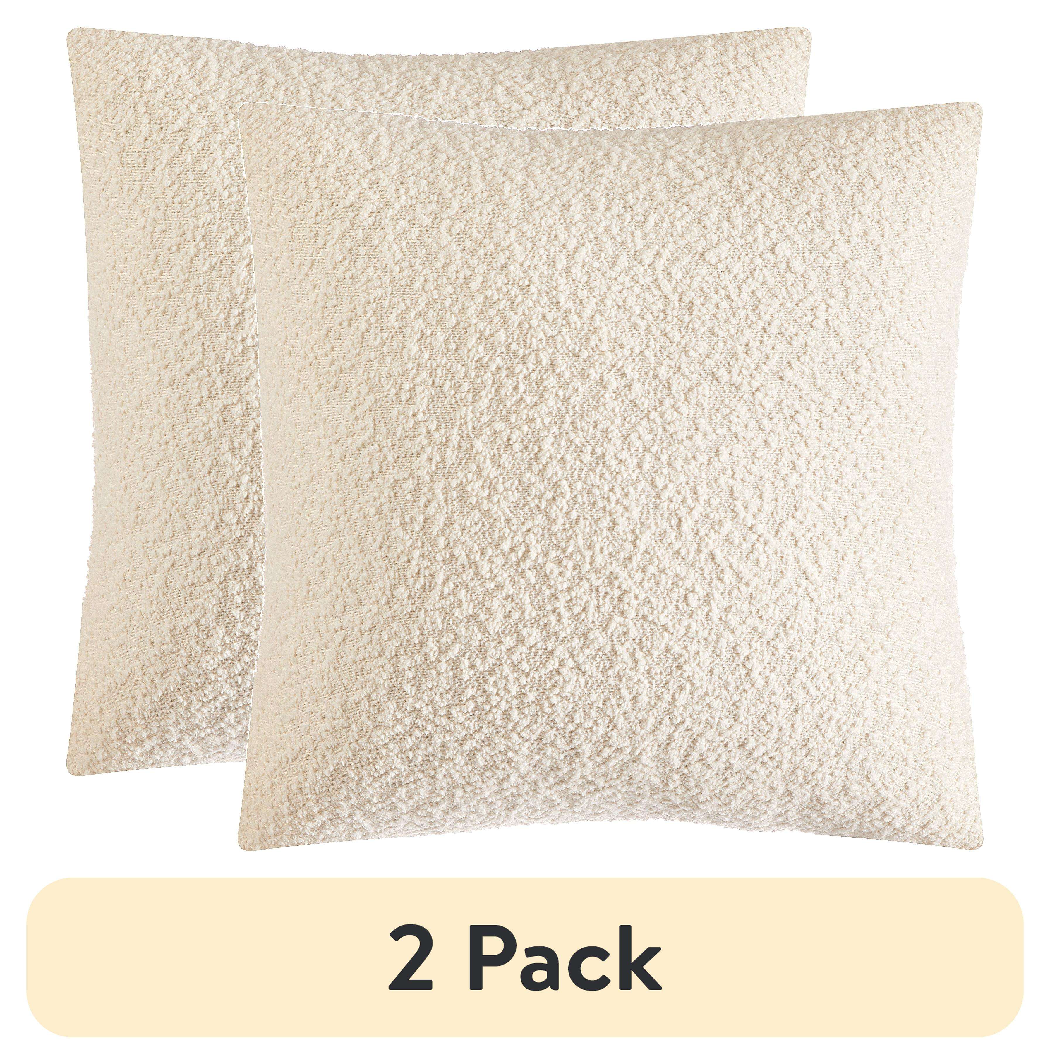 Mainstays Square Boucle Ivory Decorative Pillow For Adults, 18 in x 18 in