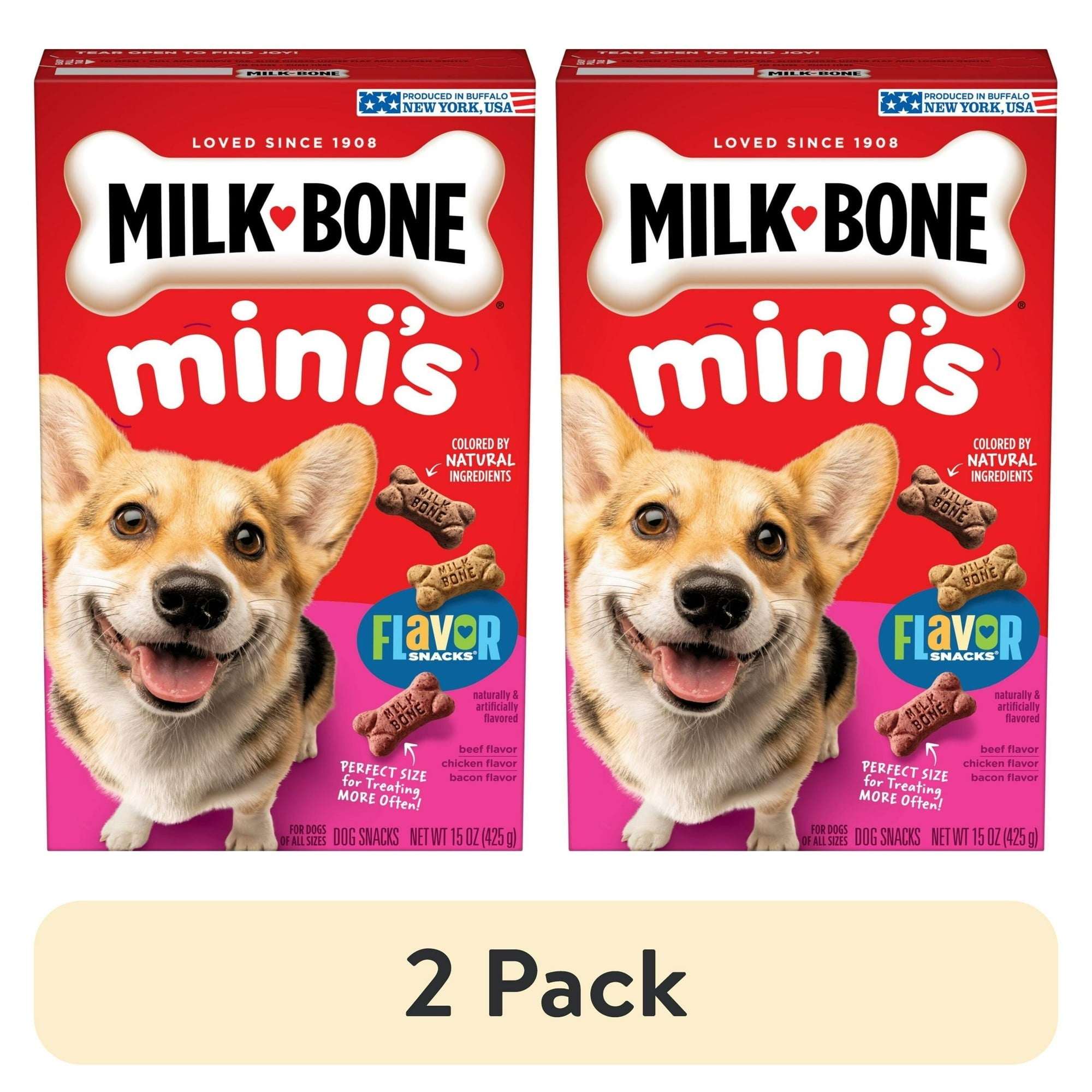 Milk Bone Flavor Snacks Mini’s Dog Biscuits, Flavored Crunchy Dog Treats, 36 oz Canister