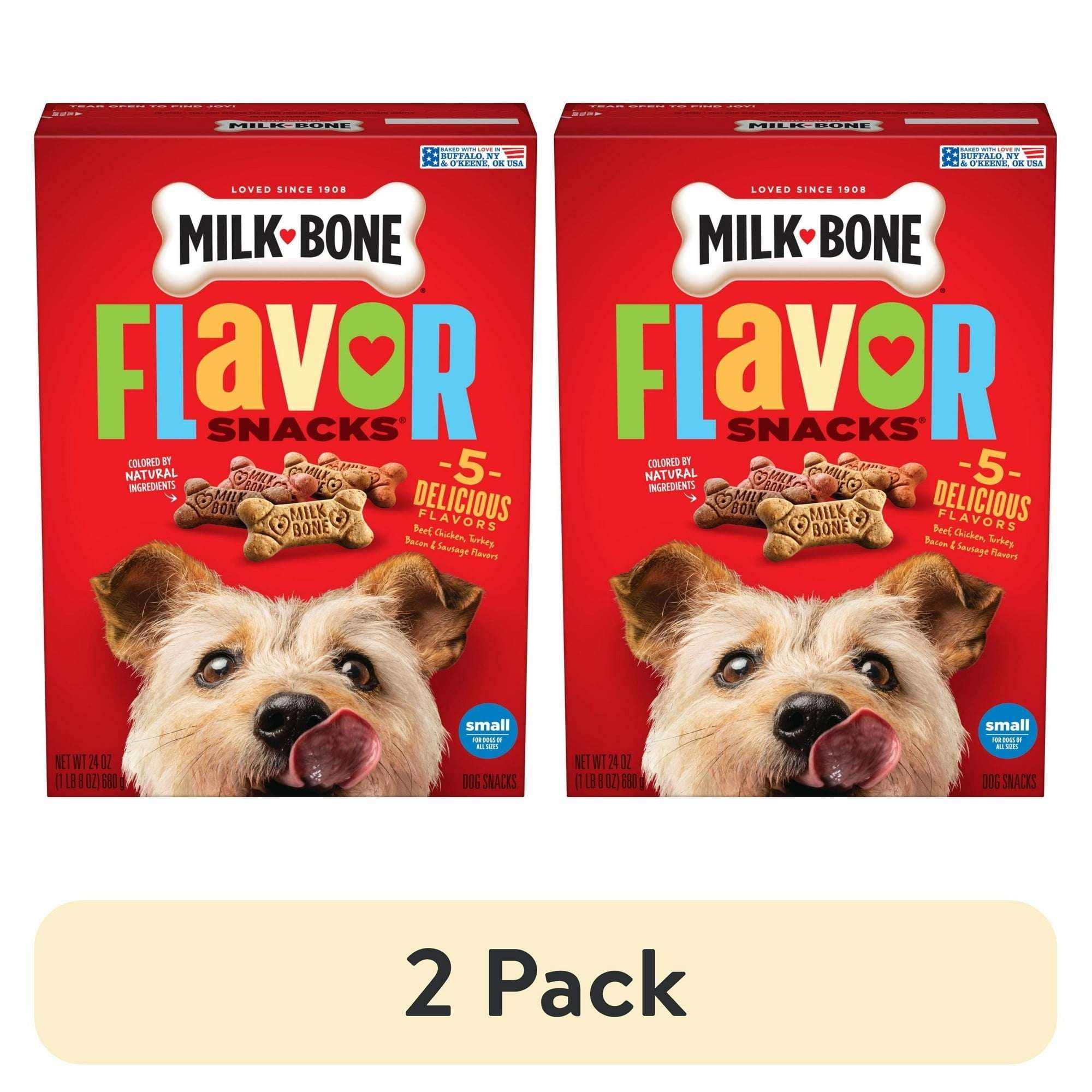 Milk Bone Flavor Snacks Small Dog Biscuits, Flavored Crunchy Dog Treats