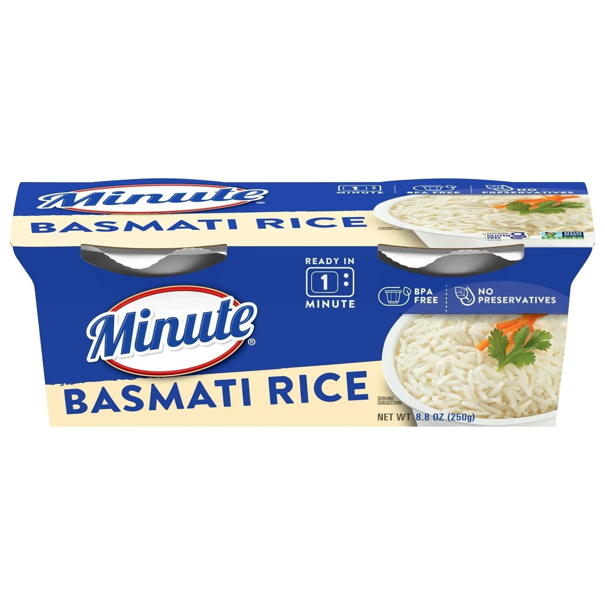 Minute Ready to Serve Basmati Rice, Quick and Easy Cups, Gluten Free, 8.8 oz, 2 Ct - USA MEGA SHOP