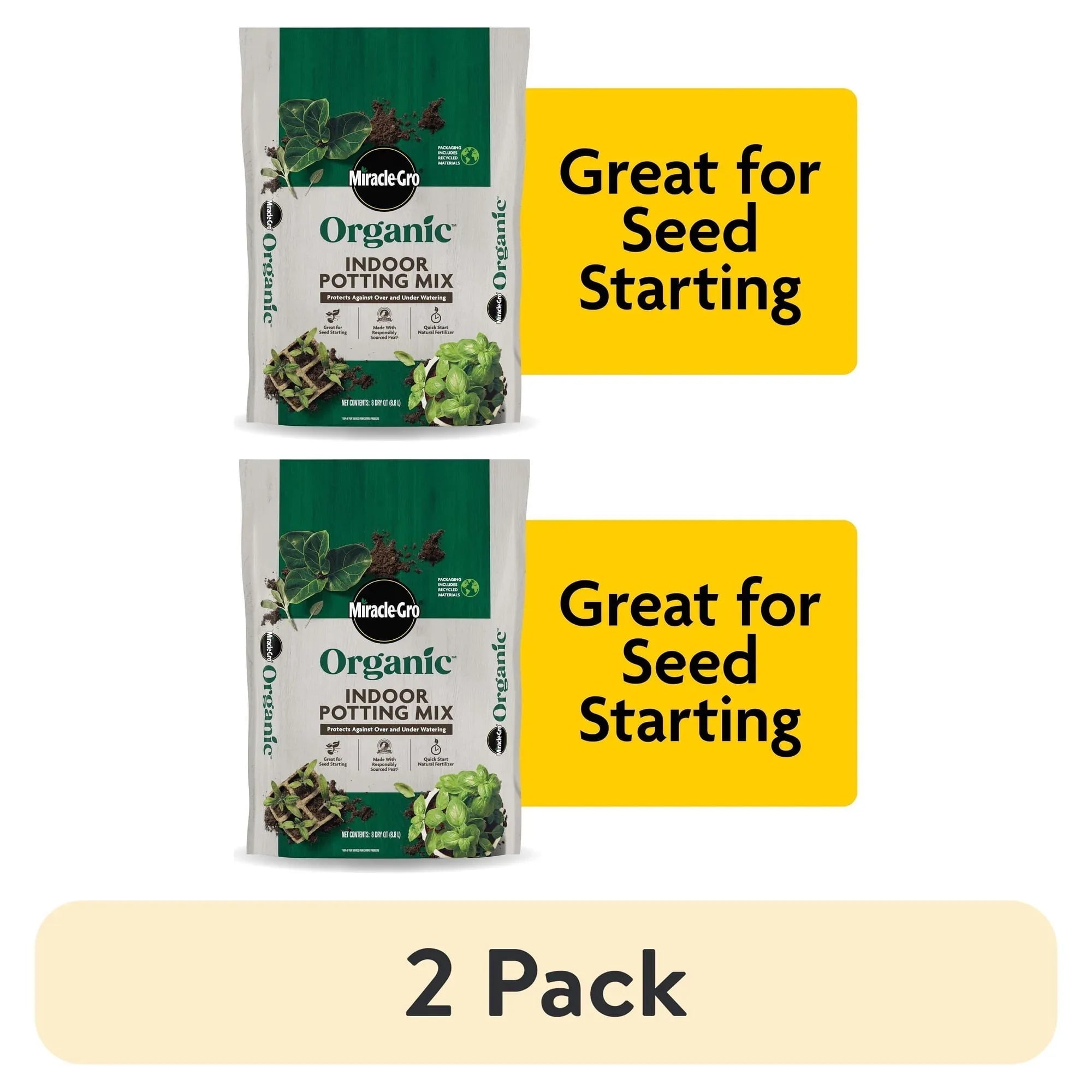 Miracle-Gro Organic Indoor Potting Mix, For Indoor Container Plants, 8 qt.
