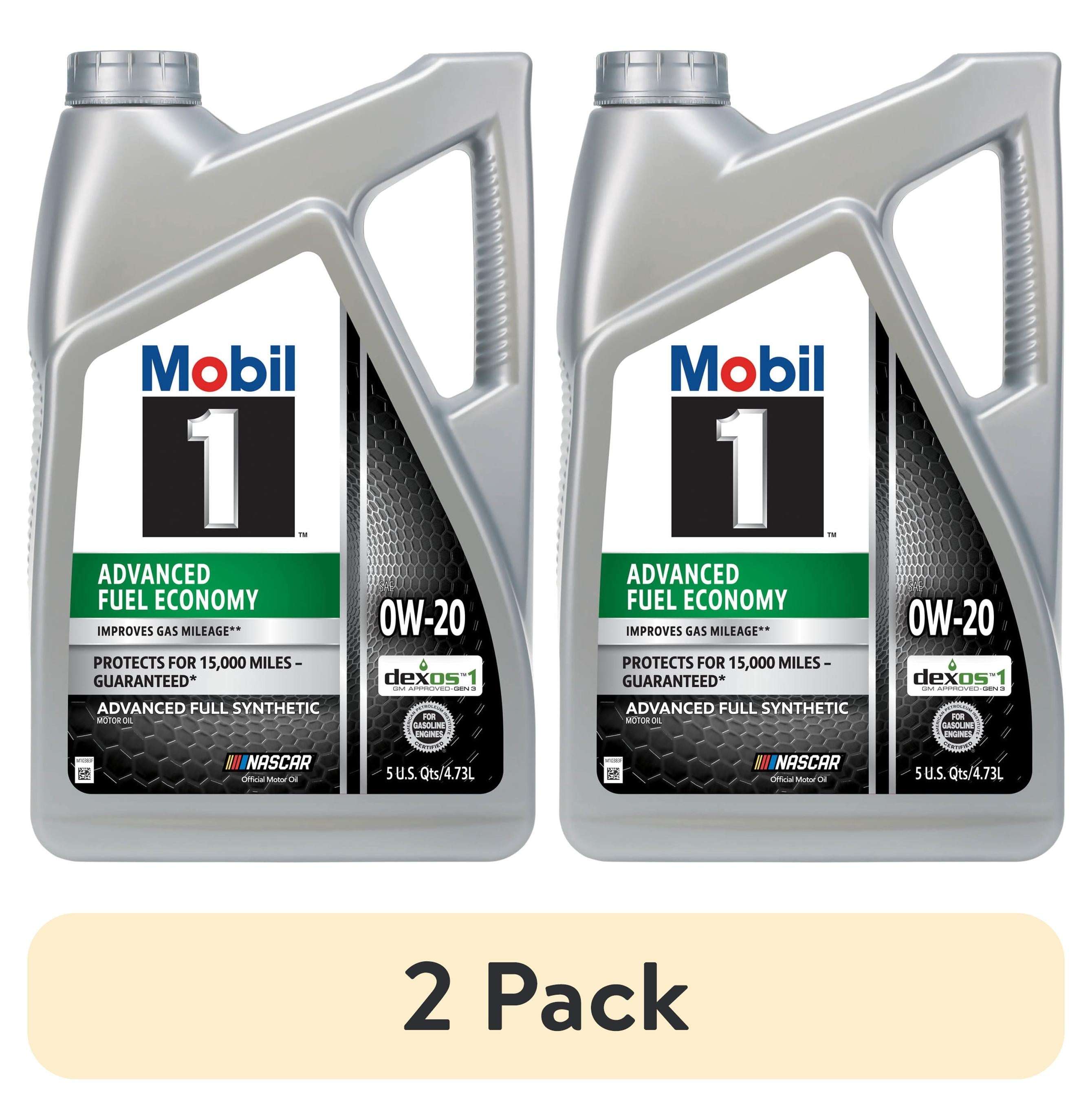 Mobil 1 Advanced Fuel Economy Full Synthetic Motor Oil 0W-20, 5 Quart