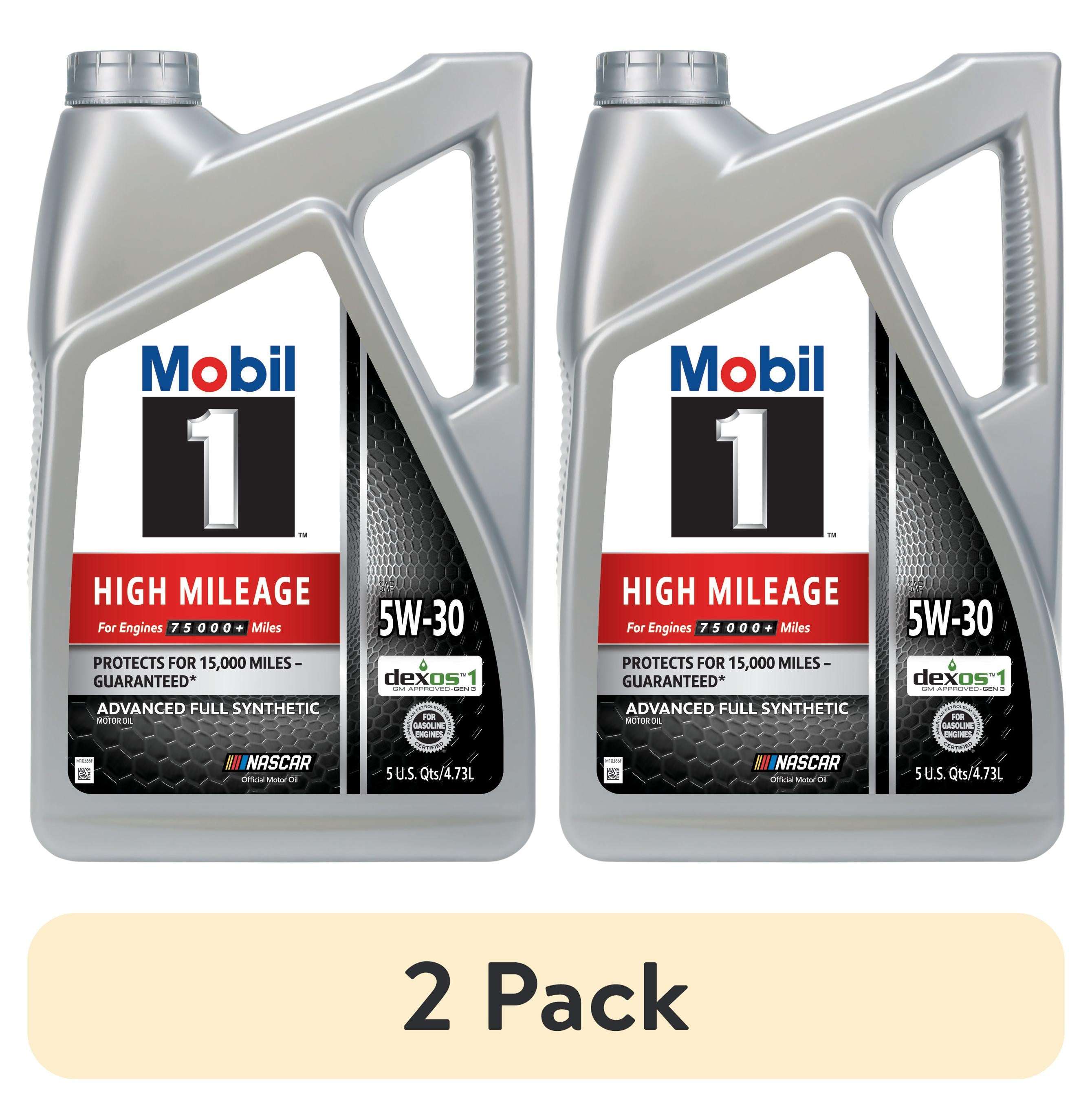Mobil 1 High Mileage Full Synthetic Motor Oil 5W-30, 5 Quart