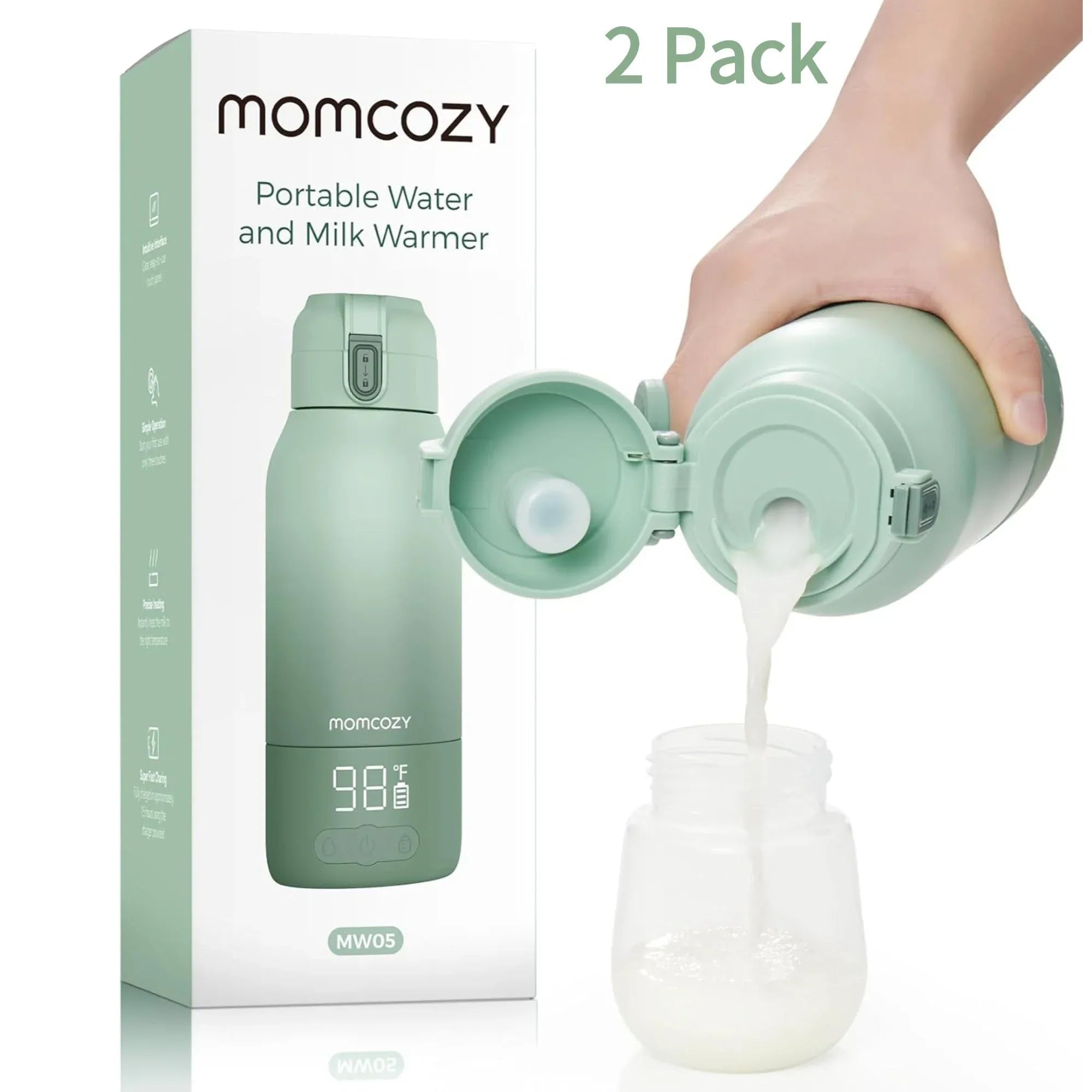 Momcozy Portable Milk Warmer for Travel â€“ Dual Heating Modes for Breast Milk and Momcozy Portable Bottle Brush Set - Baby Bottle Cleaner Kit - USA MEGA SHOP