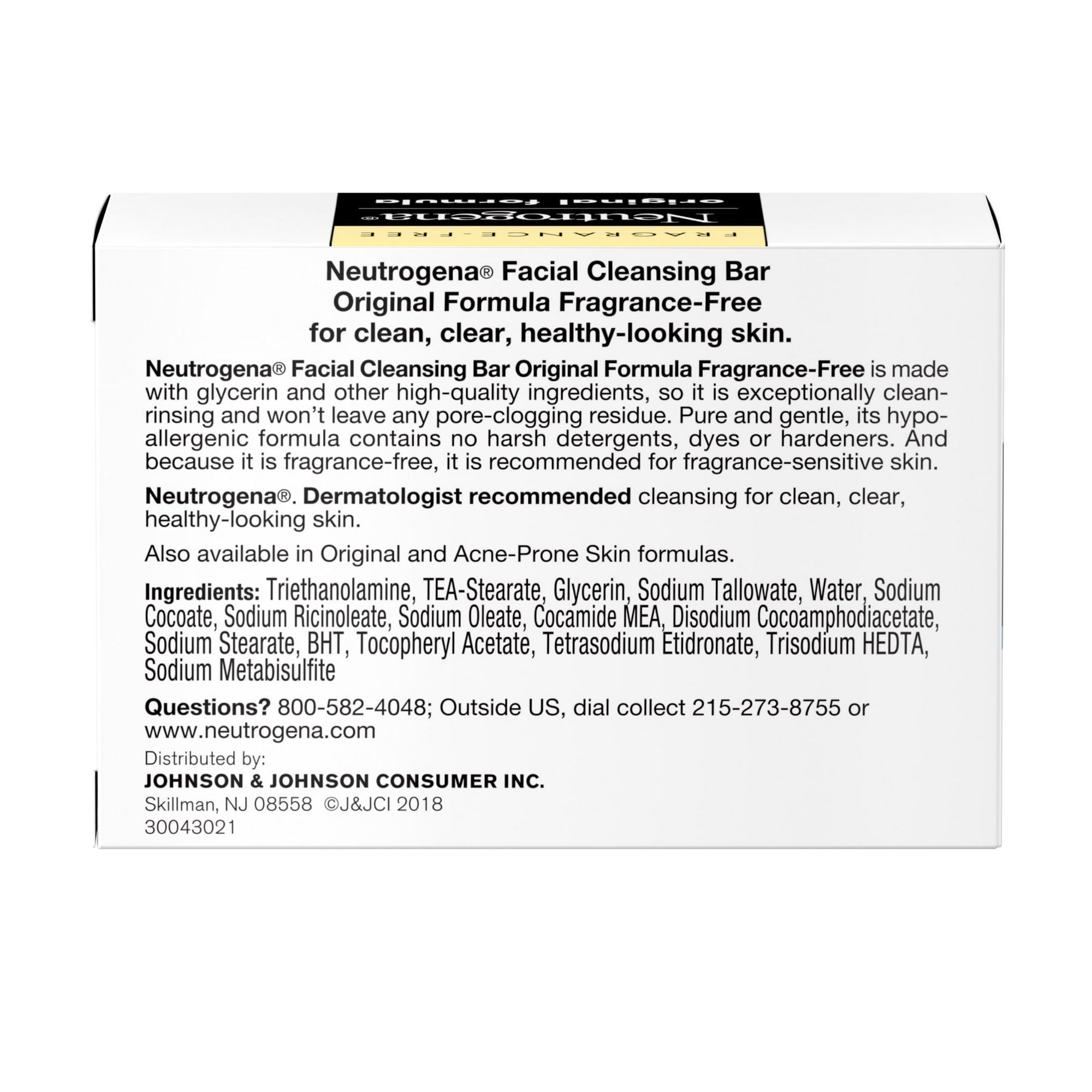 (2 pack) Neutrogena Original Gentle Facial Cleansing Bar, Fragrance-Free Daily Face Soap, 3.5 oz