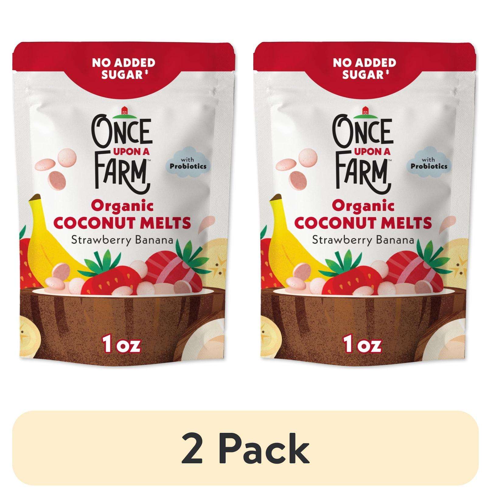 Once Upon a Farm Organic Coconut Melts, Strawberry Banana, 1oz Bag