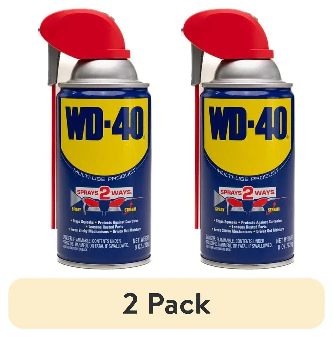 Classic WD-40 Formula, Multi-Purpose Lubricant Spray Smart Straw, 8 oz, Machine & Tool Lubricant