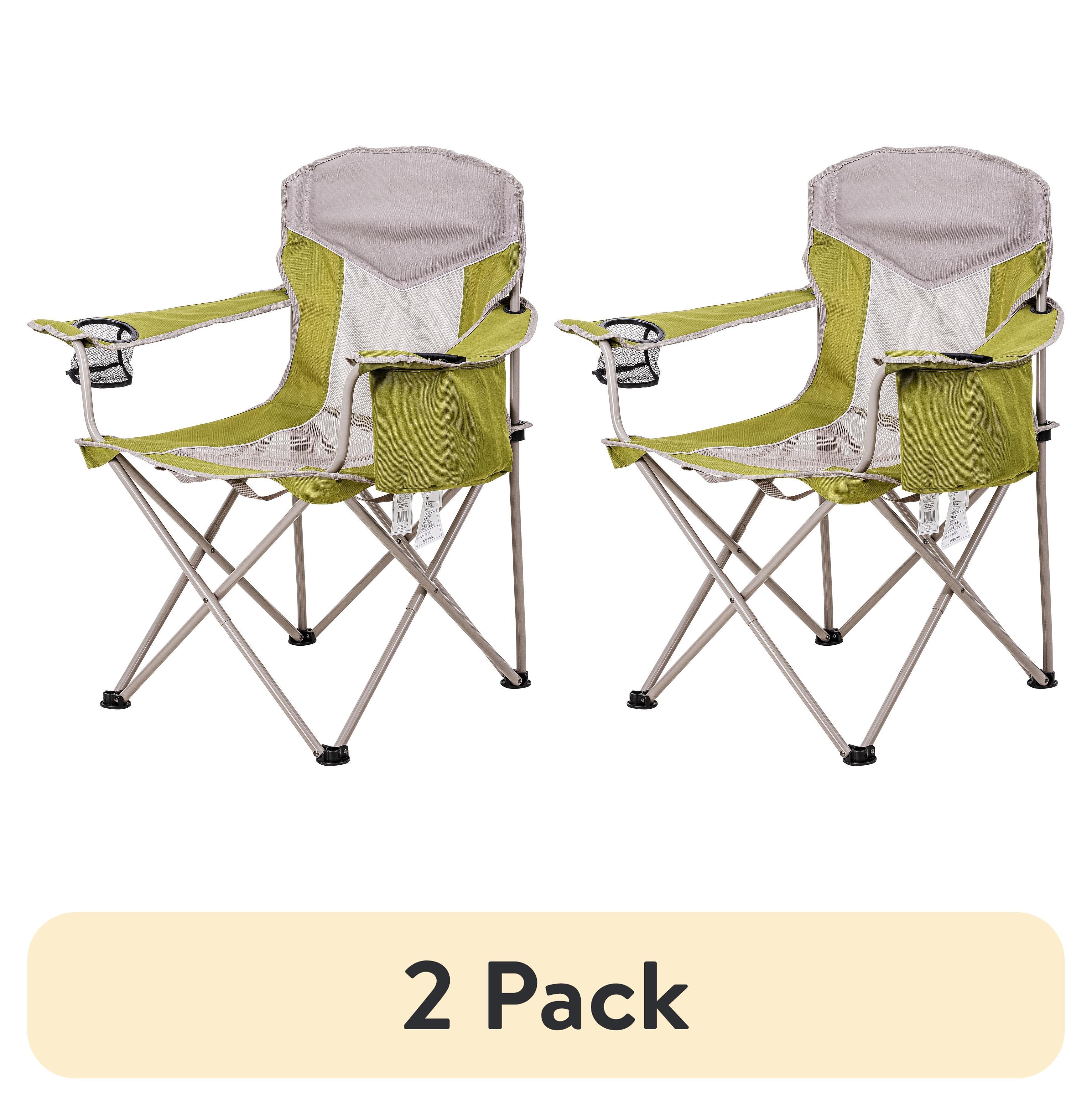 Ozark Trail Adult Oversized Mesh Camp Chair with Cooler, Green & Gray - USA MEGA SHOP