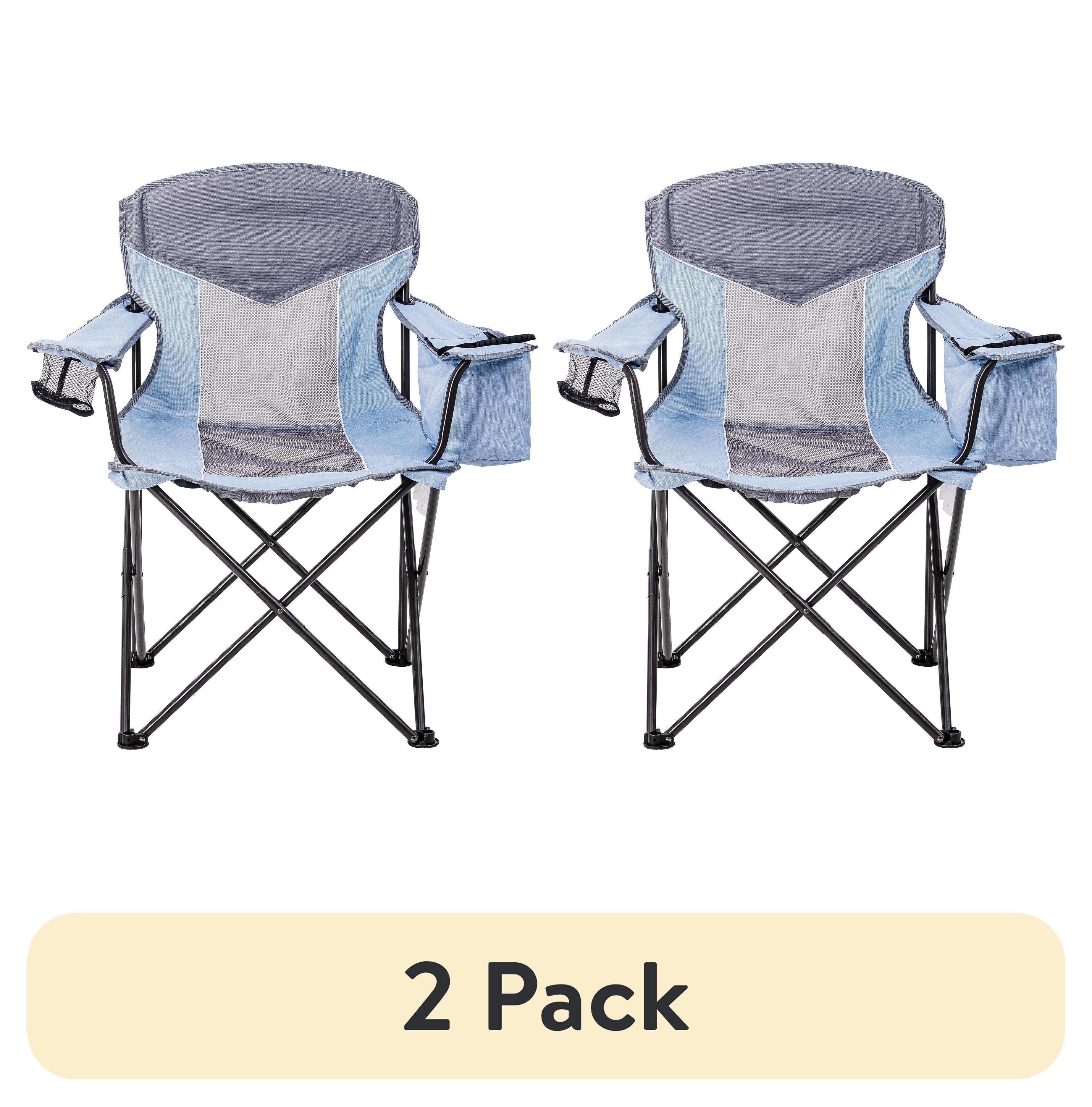 Ozark Trail Adult Oversized Mesh Camp Chair with Cooler, Green & Gray - USA MEGA SHOP