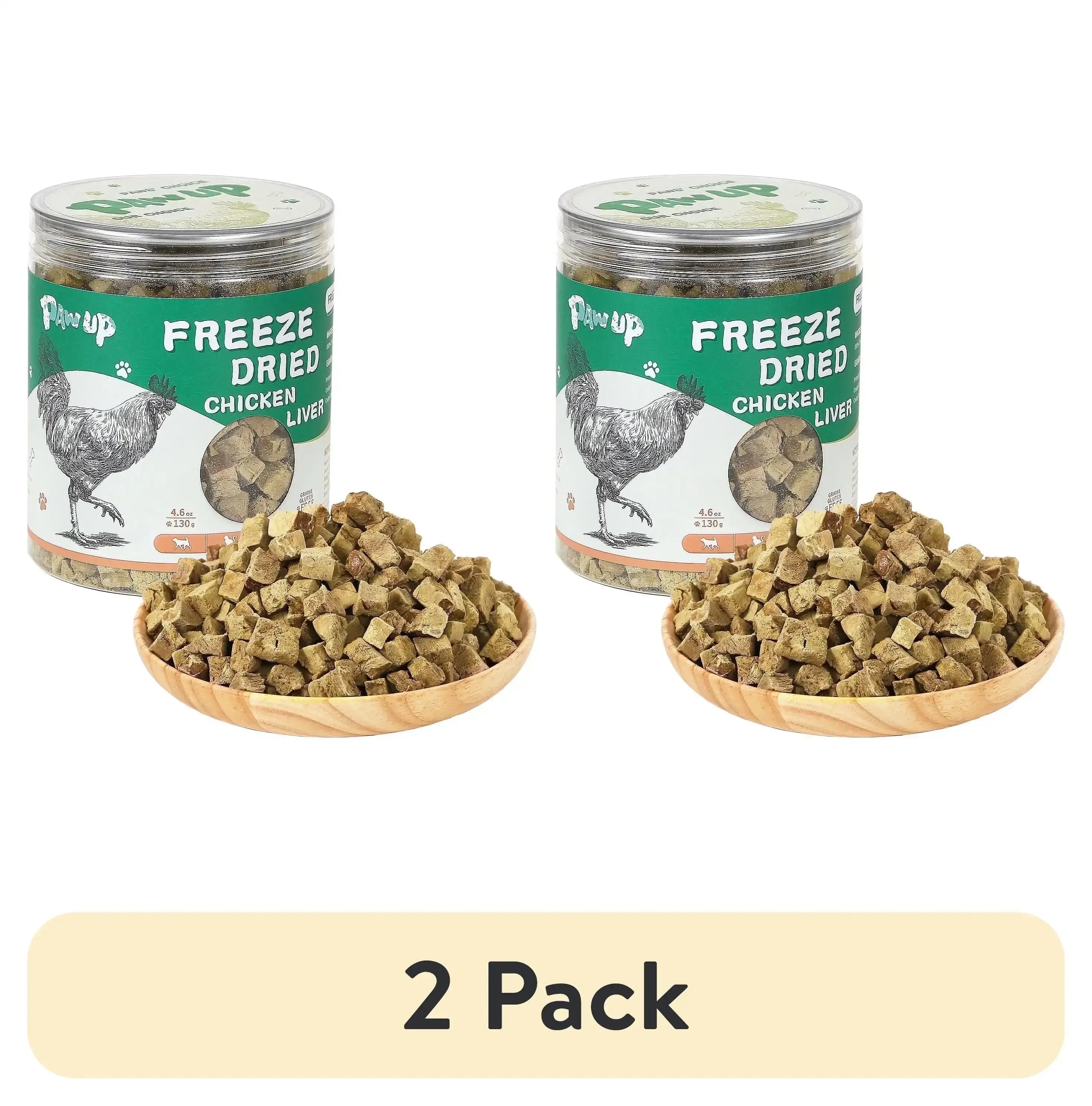 PAWUP Chicken Liver Freeze Dried Dog and Cat Treats, Single Ingredient, Grain Free, No Additives, High Protein Dog Toppers for Training, 4.6oz - USA MEGA SHOP