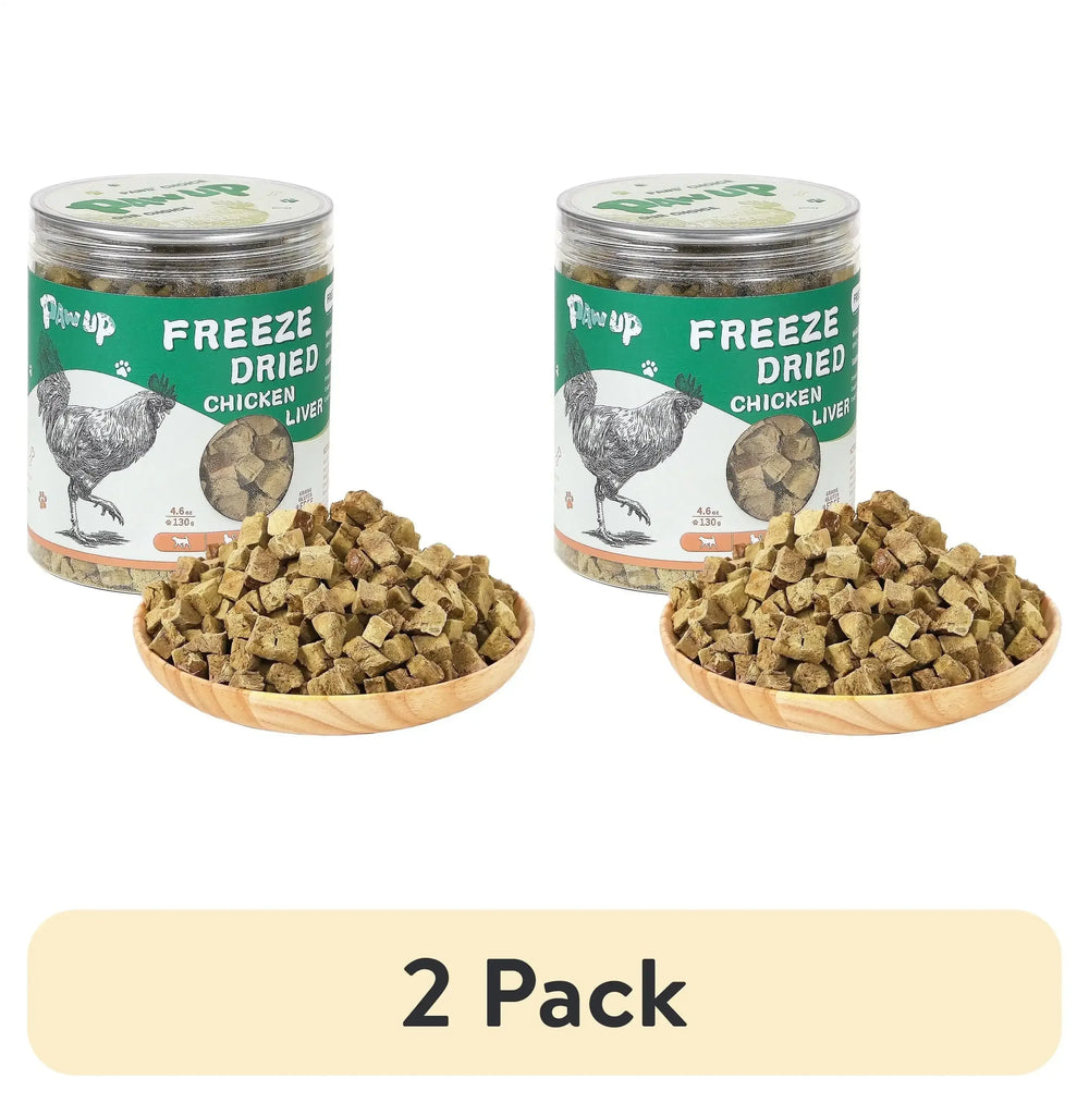 PAWUP Chicken Liver Freeze Dried Dog and Cat Treats, Single Ingredient, Grain Free, No Additives, High Protein Dog Toppers for Training, 4.6oz - USA MEGA SHOP