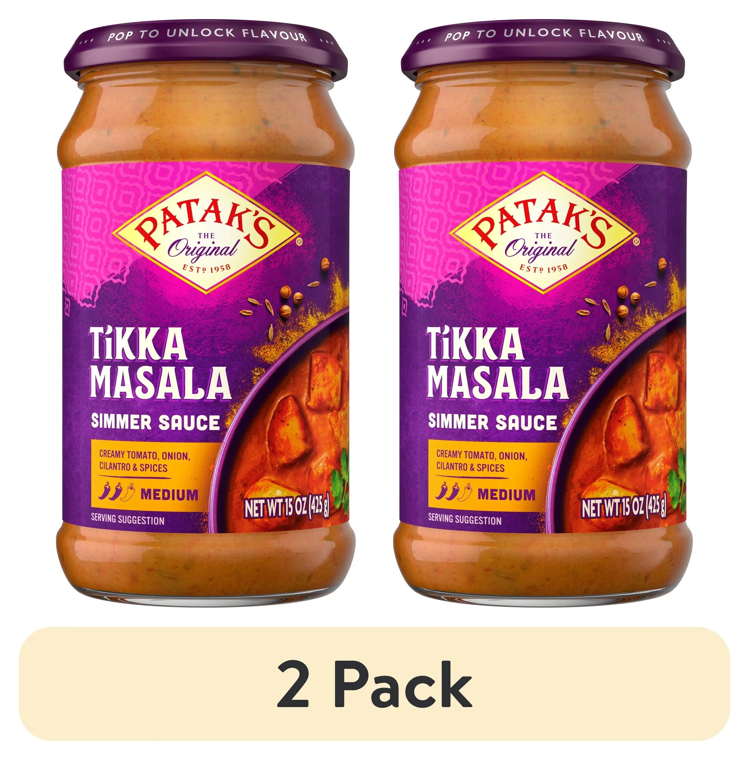 Patak's Tastes of India Simmer Sauce, Tikka Masala Curry, 15-Ounce