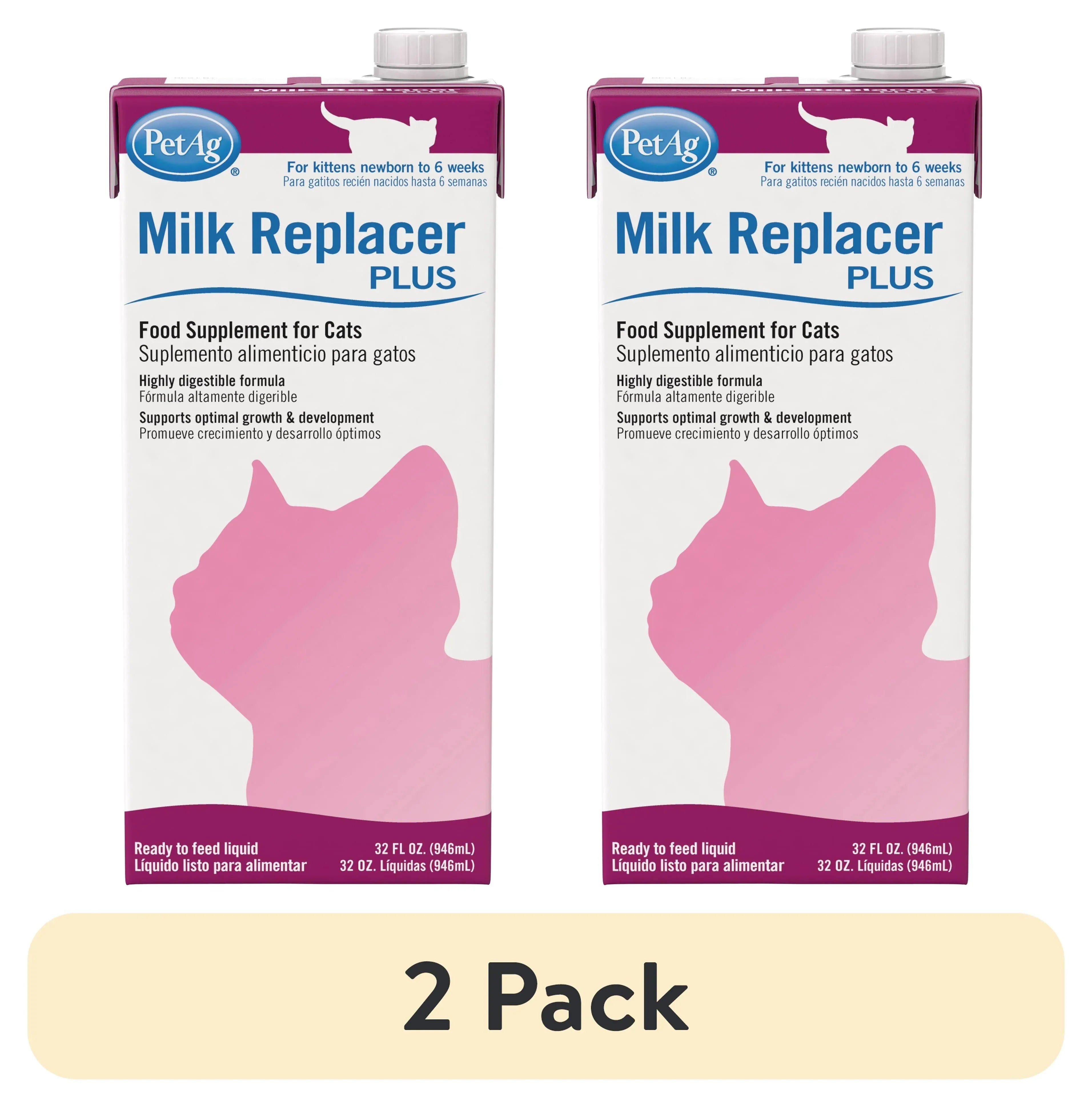 PetAg Milk Replacer Plus Liquid for Cats and Kittens, 32 fl oz - USA MEGA SHOP