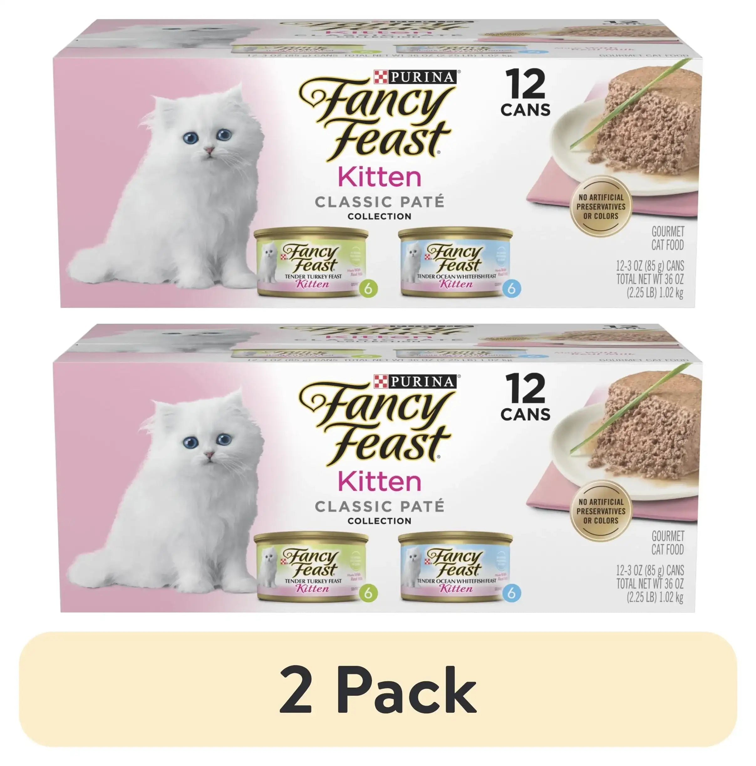 Purina Fancy Feast Classic Pate Kitten Food, Wet Cat Food, Salmon Primavera, 3 oz Cans (12 Pack)
