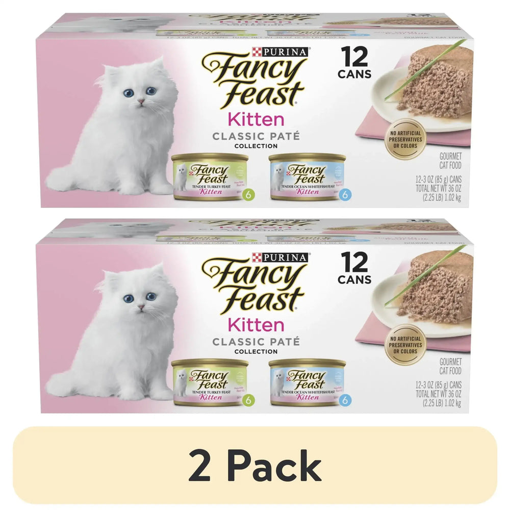 Purina Fancy Feast Classic Pate Kitten Food, Wet Cat Food, Salmon Primavera, 3 oz Cans (12 Pack)